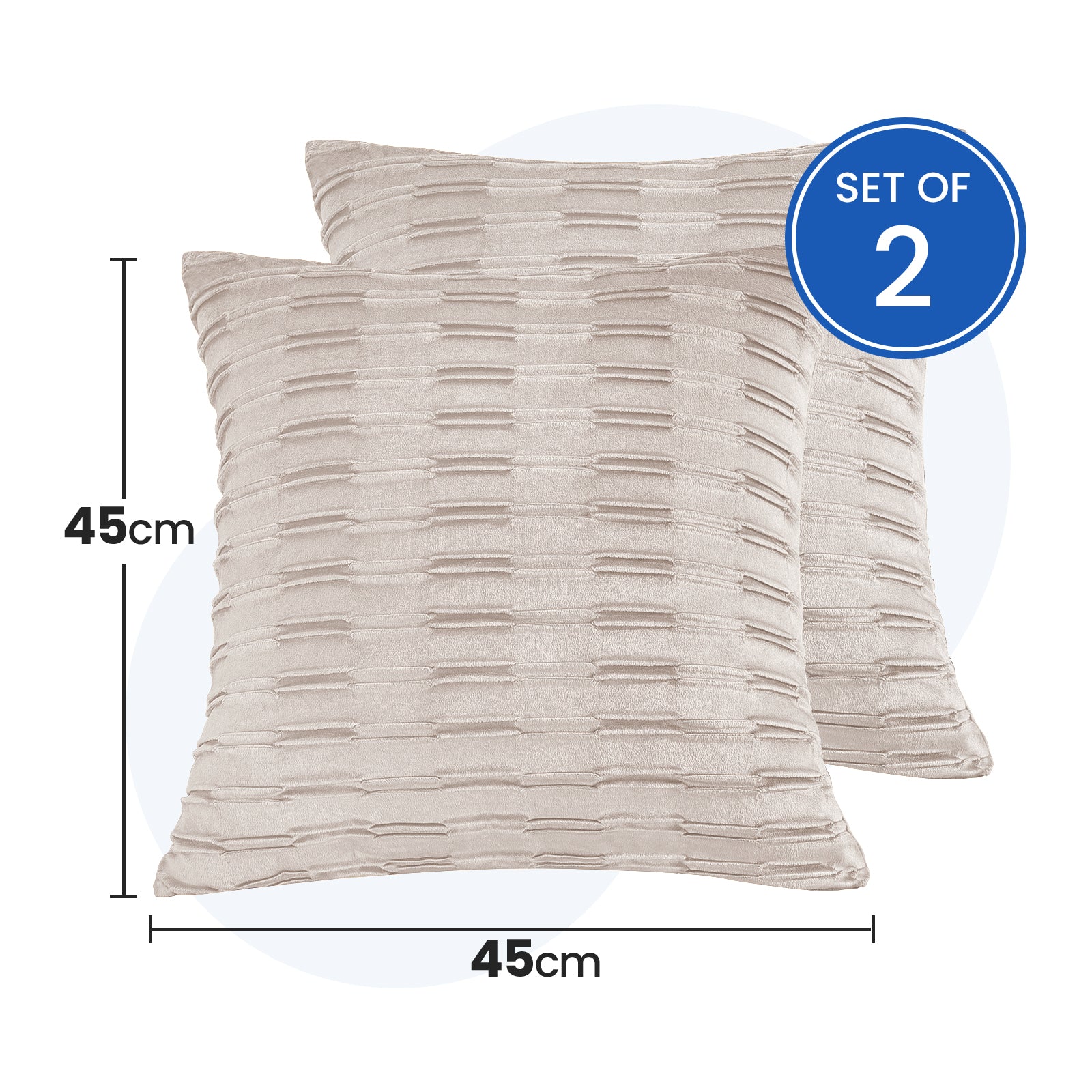 Ystyle Sofa Cushion Covers 45 x 45 cm Set of 2 Soft Velvet Sofa Cushion Covers Modern Bedroom Sofa Bed Invisible Zipper Washable Elegant Durable