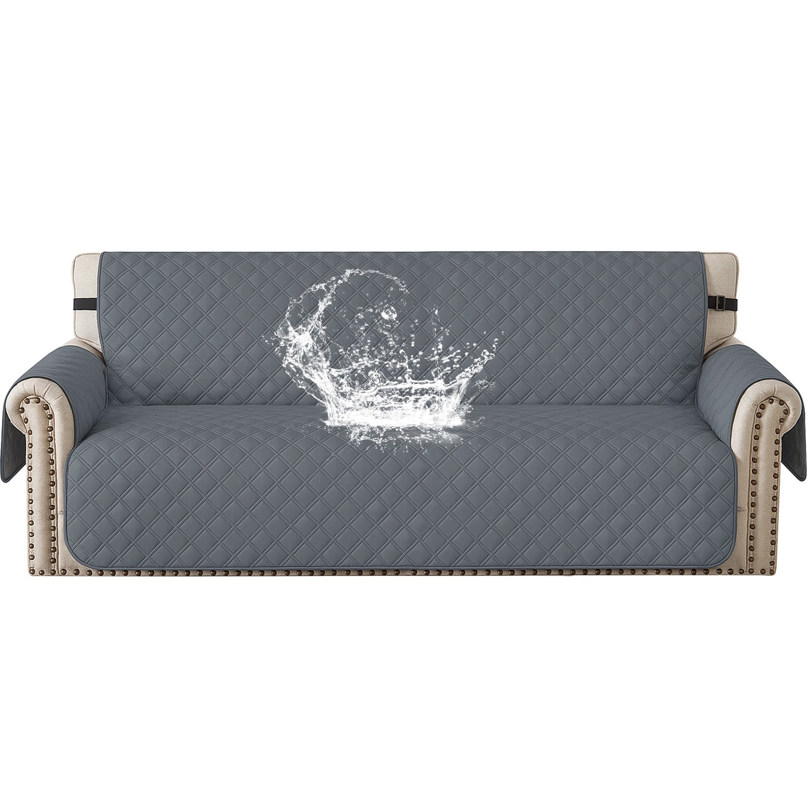 YSTYLE 100% Waterproof 3 Seater Sofa Cover with Side Pockets