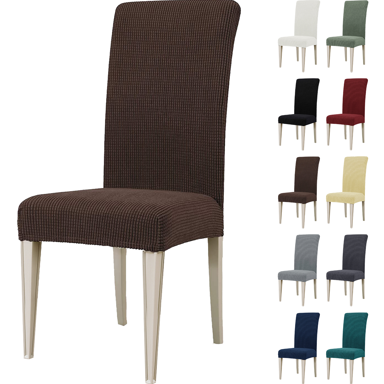 YSTYLE 6 Pieces Stretch Dining Chair Covers Jacquard Pattern