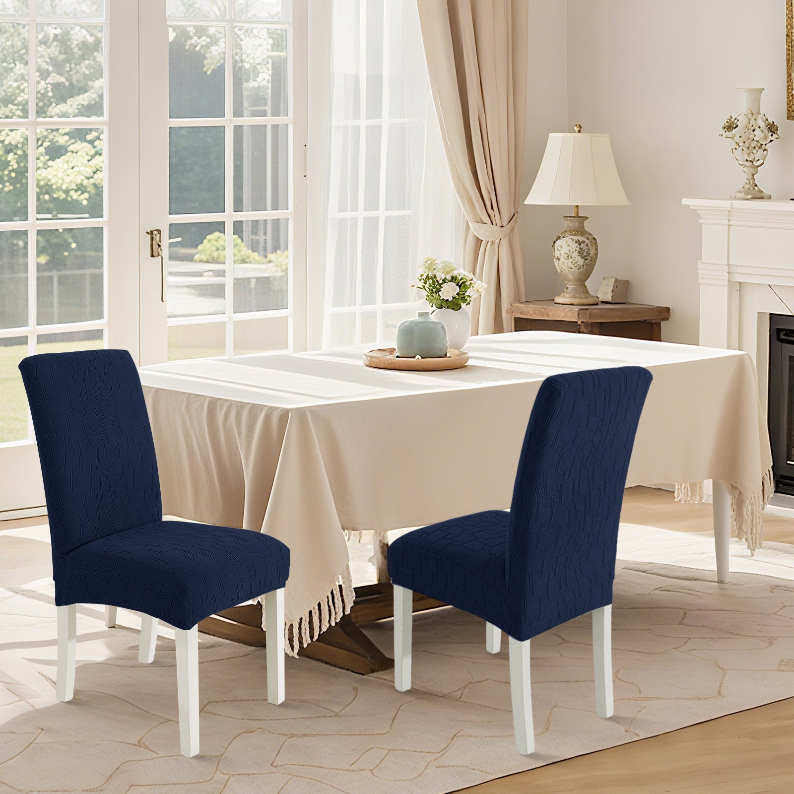 Ystyle 2-Piece Chair Covers with Backrest, Elastic Living Room Kitchen Chair Slipcovers, Soft Comfortable Anti-Scratch Chair Covers, Easy to Clean and Durable, Washable Removable