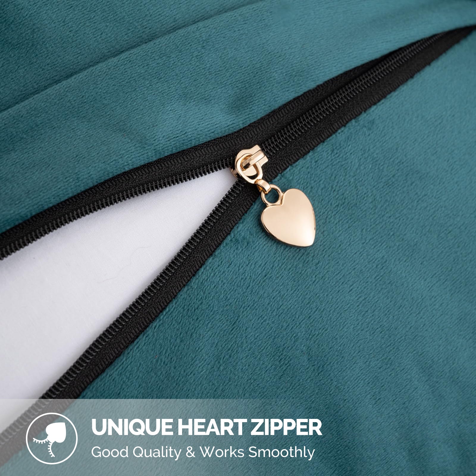 Ystyle Chenille Sofa Cushion Covers 60 x 60 cm, 2 Pieces, Soft Durable Heart-Shaped Cushion Cover, Decorative Elegant Pillow Case for Living Room