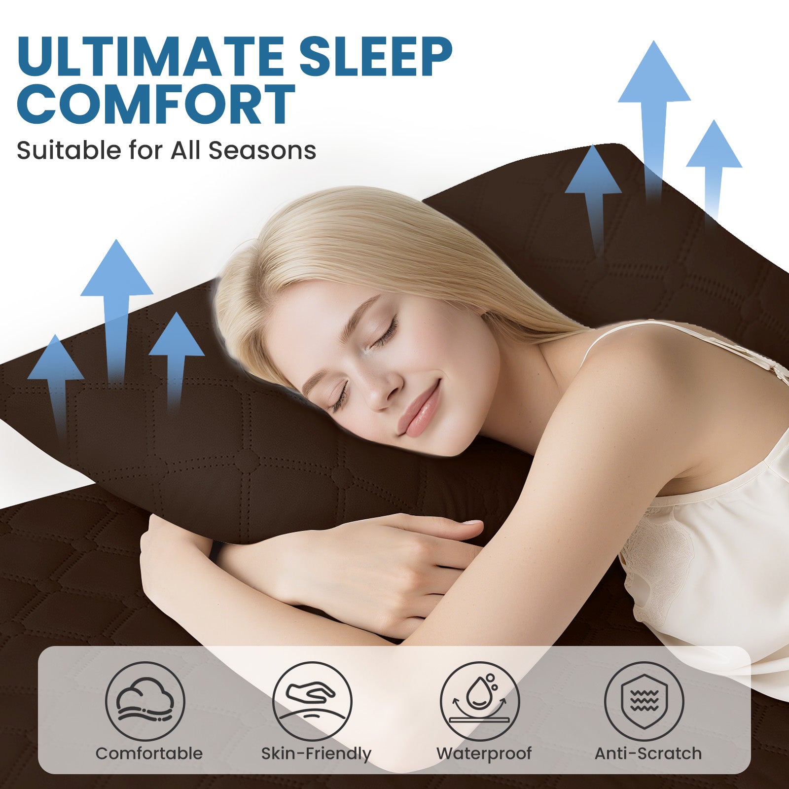 Ystyle Waterproof Pillow Protectors 50x80 cm Set of 2, Scratch-Resistant Pillowcase Covers