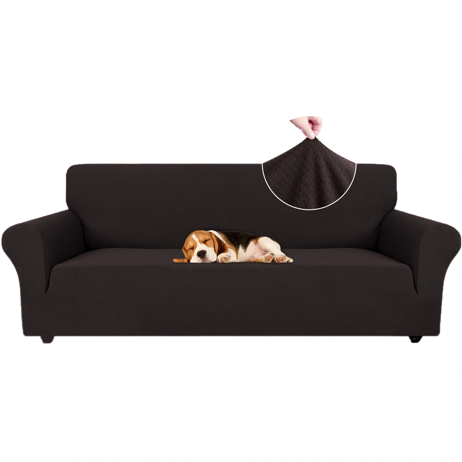 YSTYLE Cubierta de Sofá para 4 Personas – Jacquard Elástico, Antideslizante, A prueba de Gatos, Lavable, Cubierta Completa-Enlace 