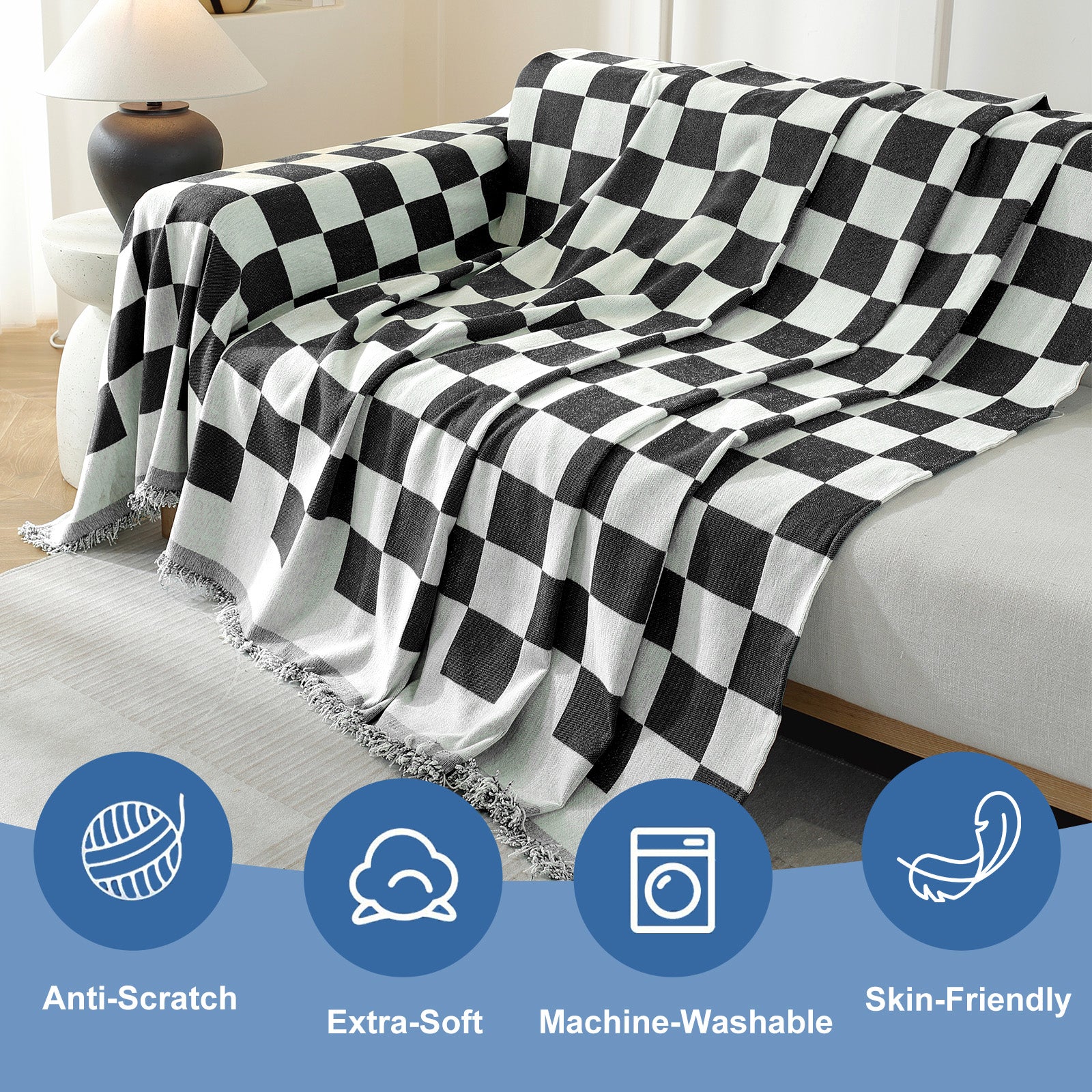 YSTYLE 2 Seater canapé Throw Blanket 180x280CM Stain Resistant