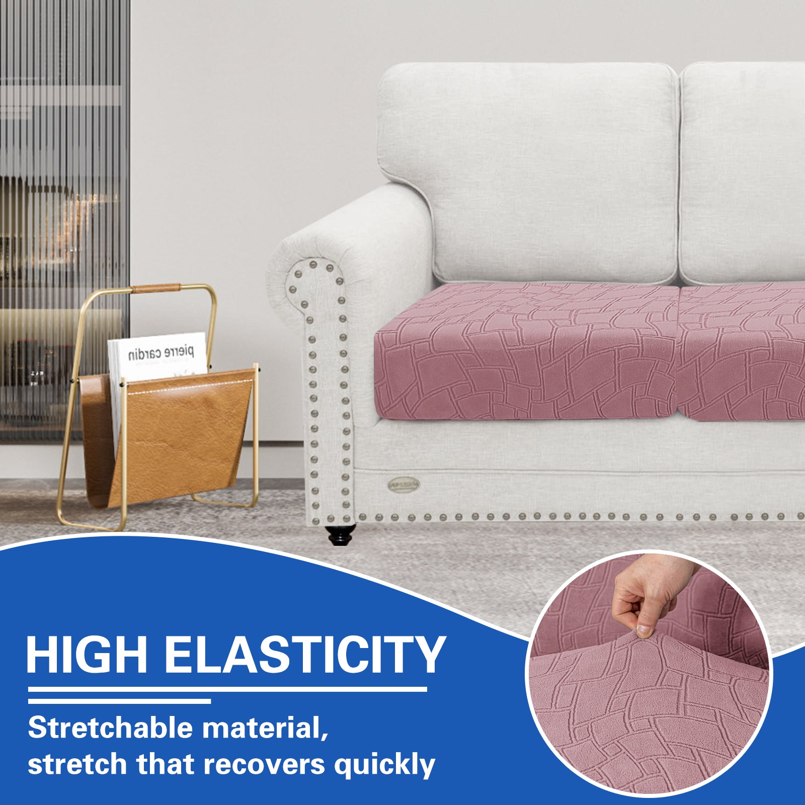 YSTYLE 2 pezzi Copertura per sedile divano elasticizzata 1 posto geometrico anti-scivolo