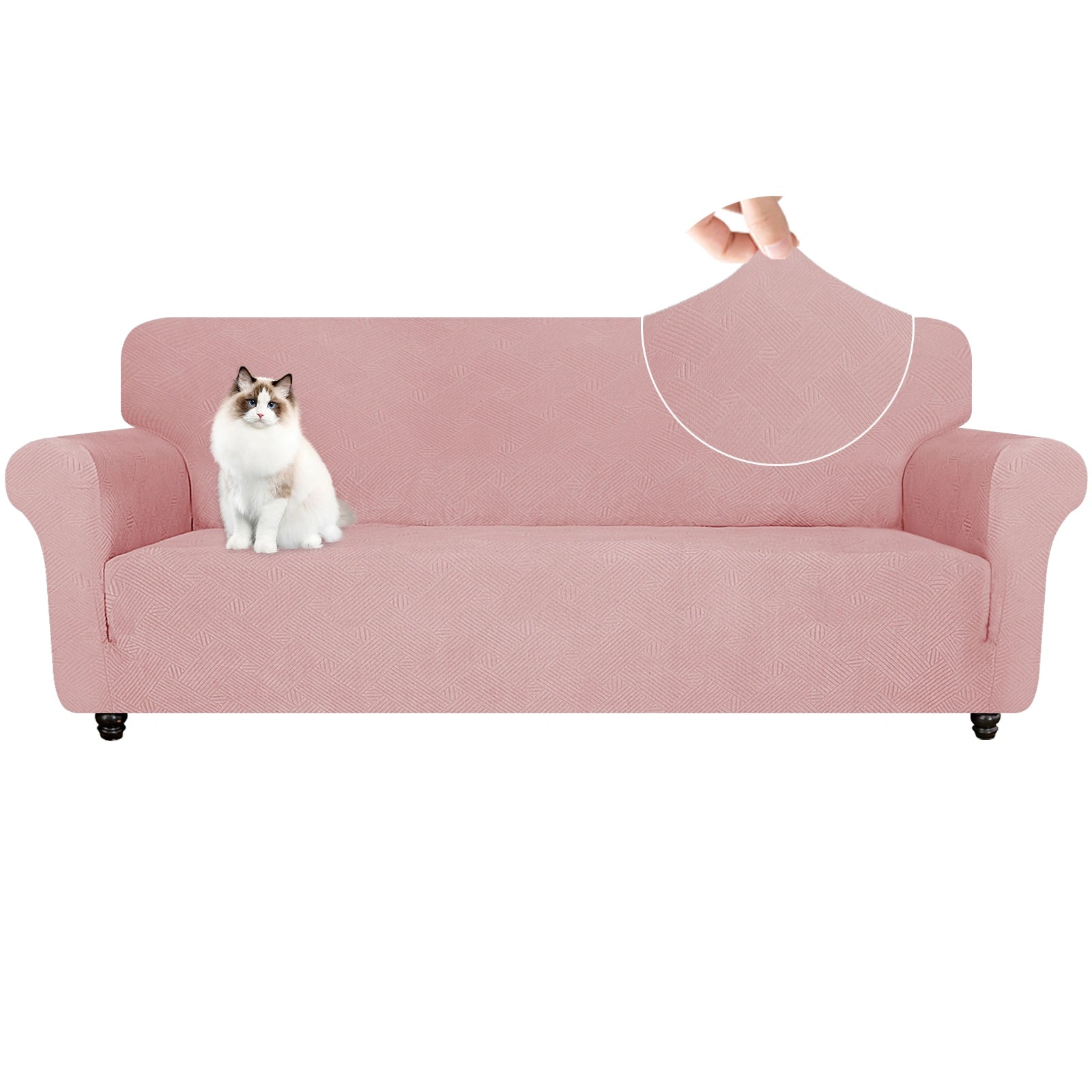 ESTILO 4 Asientos Cubierta de Sofá - Elástica, Antideslizante, Amigable con Mascotas, Lavable, Invernal - Patrón Entrelazado