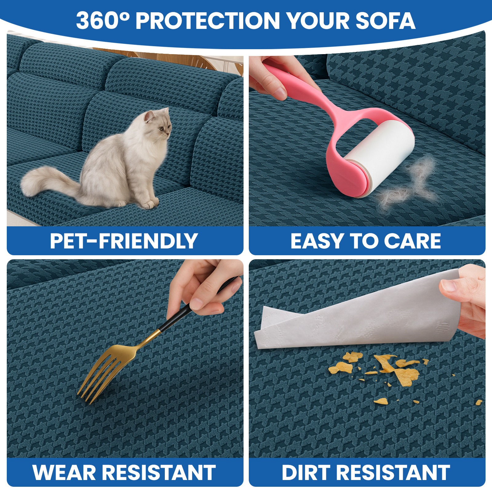 Ystyle 3-Seat Elastic Universal Sofa Seat Cushion Covers, Non-Slip Washable & Super Soft Slipcovers