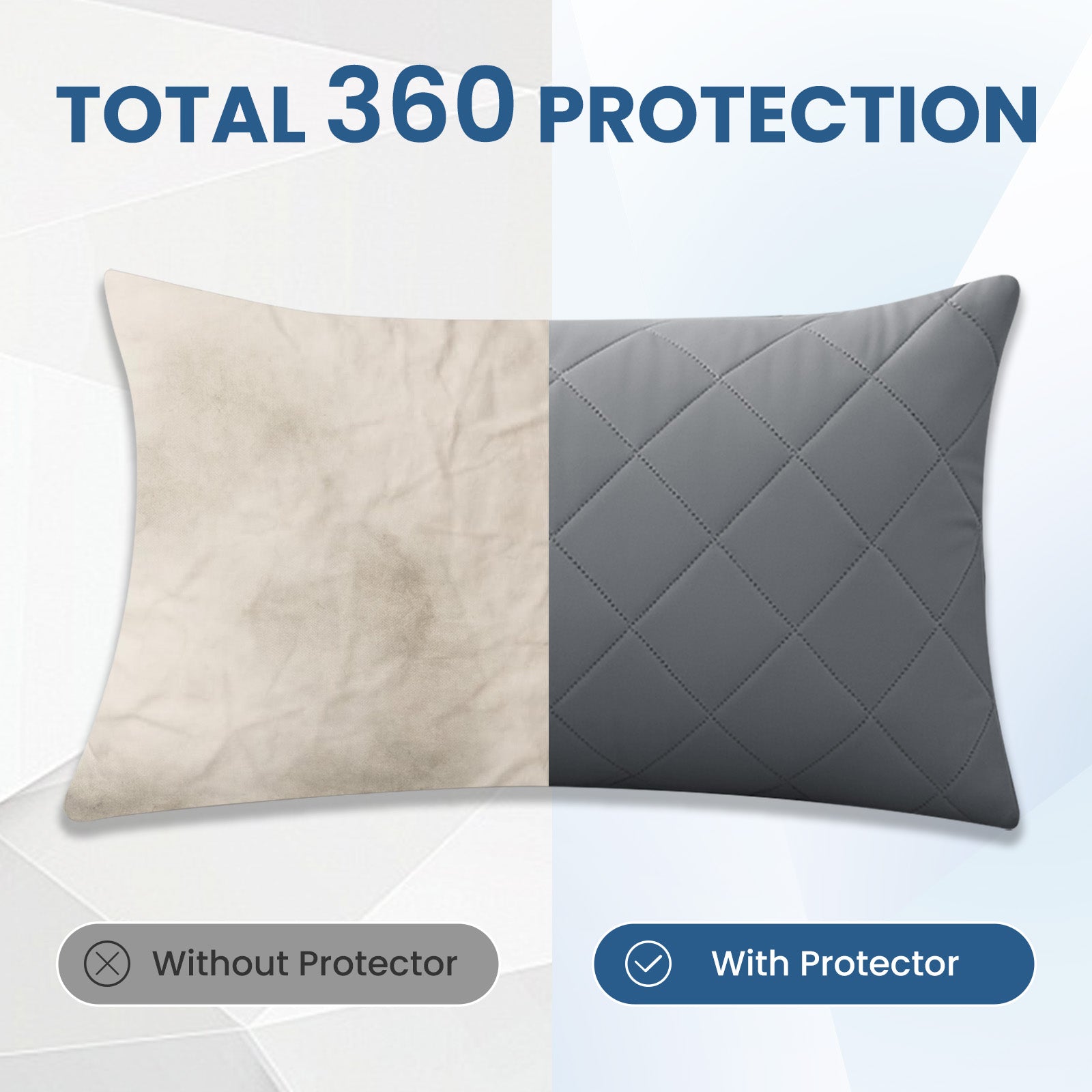 YSTYLE 2 Pieces Waterproof Bed Pillowcases 50x80cm Anti Mite-YSTYLE