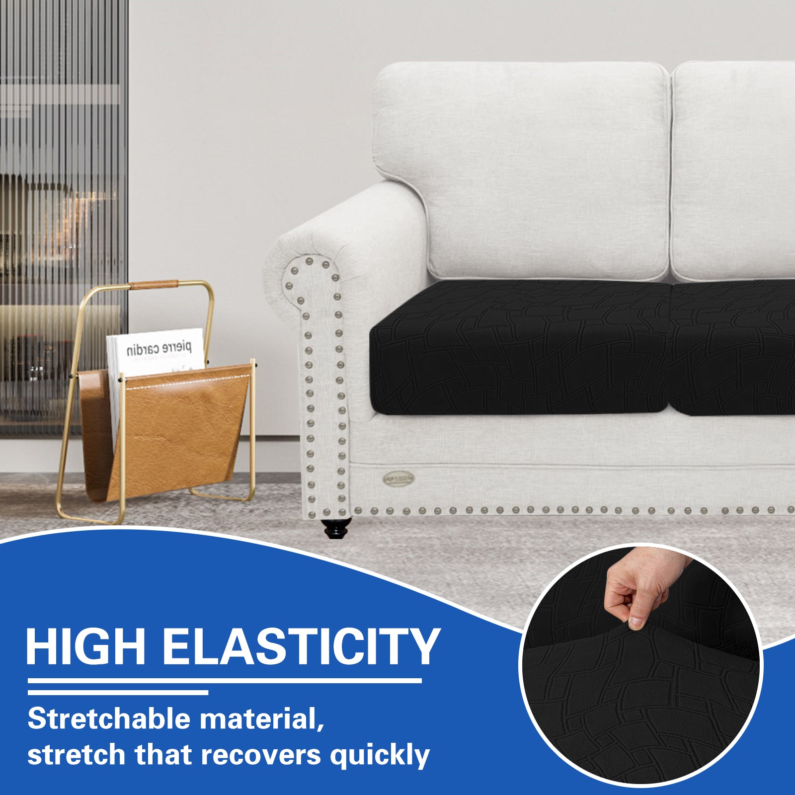 YSTYLE 2 pezzi Copertura per sedile divano elasticizzata 1 posto geometrico anti-scivolo