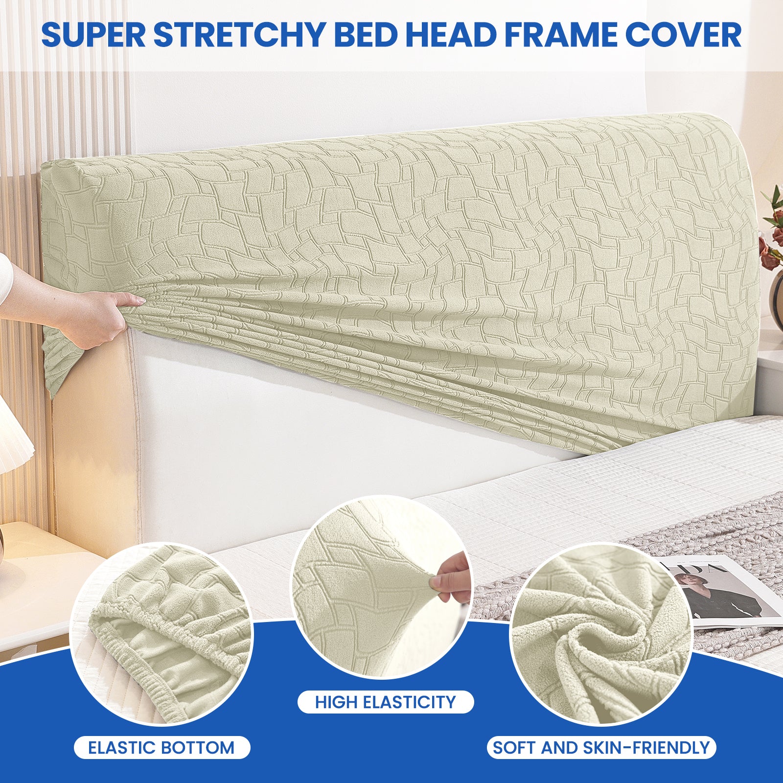 YSTYLE Universal Elastic 180cm Headboard Cover Dustproof Washable