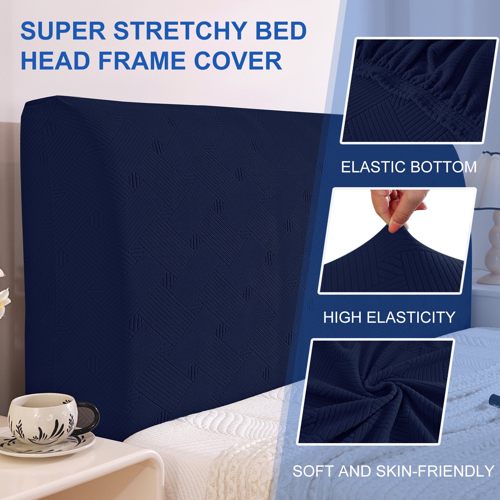 Ystyle 150cm Bed Headboard Cover, Elasticized Double/Single Bed Headboard Cover, Washable Double Bed Headboard Slipcover, Universal Dust-Proof Headboard Cover