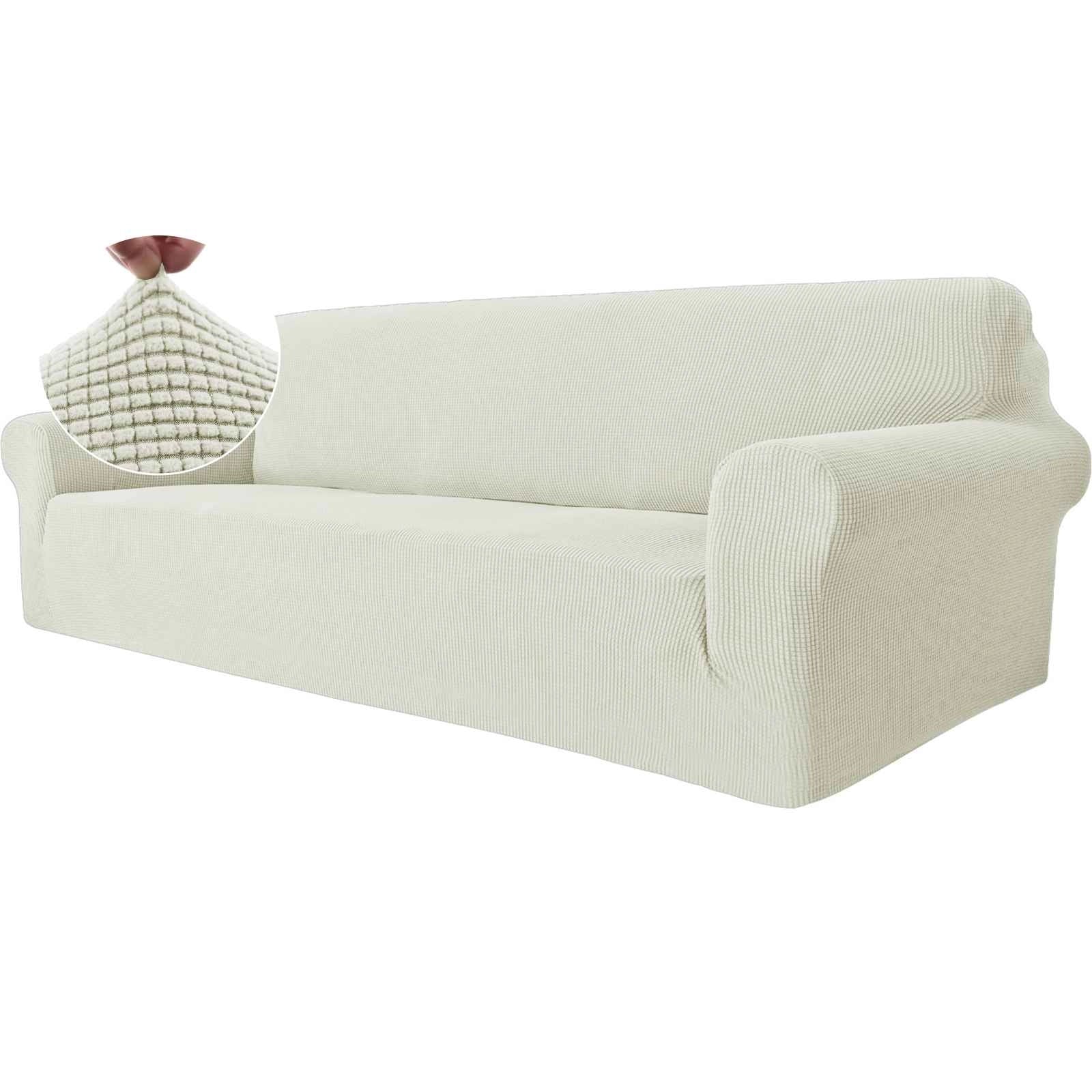 YSTYLE Cubierta de Sofá para 4 Personas – Elástica, Antideslizante y Amigable con Mascotas, Resistente a los Rayones, Lavable-Red 