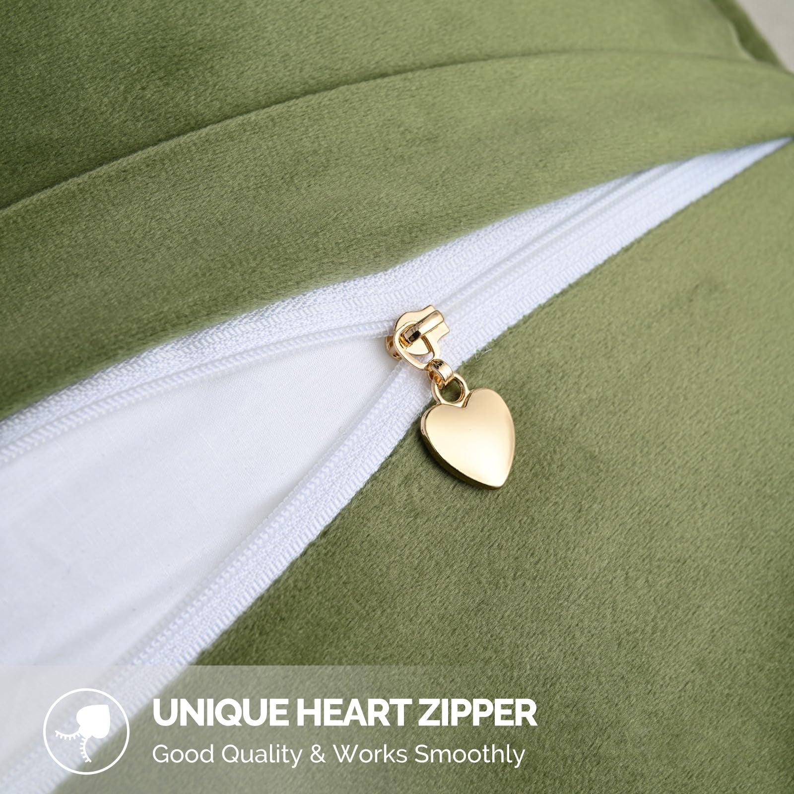 Ystyle Chenille Sofa Cushion Covers 60 x 60 cm, 2 Pieces, Soft Durable Heart-Shaped Cushion Cover, Decorative Elegant Pillow Case for Living Room