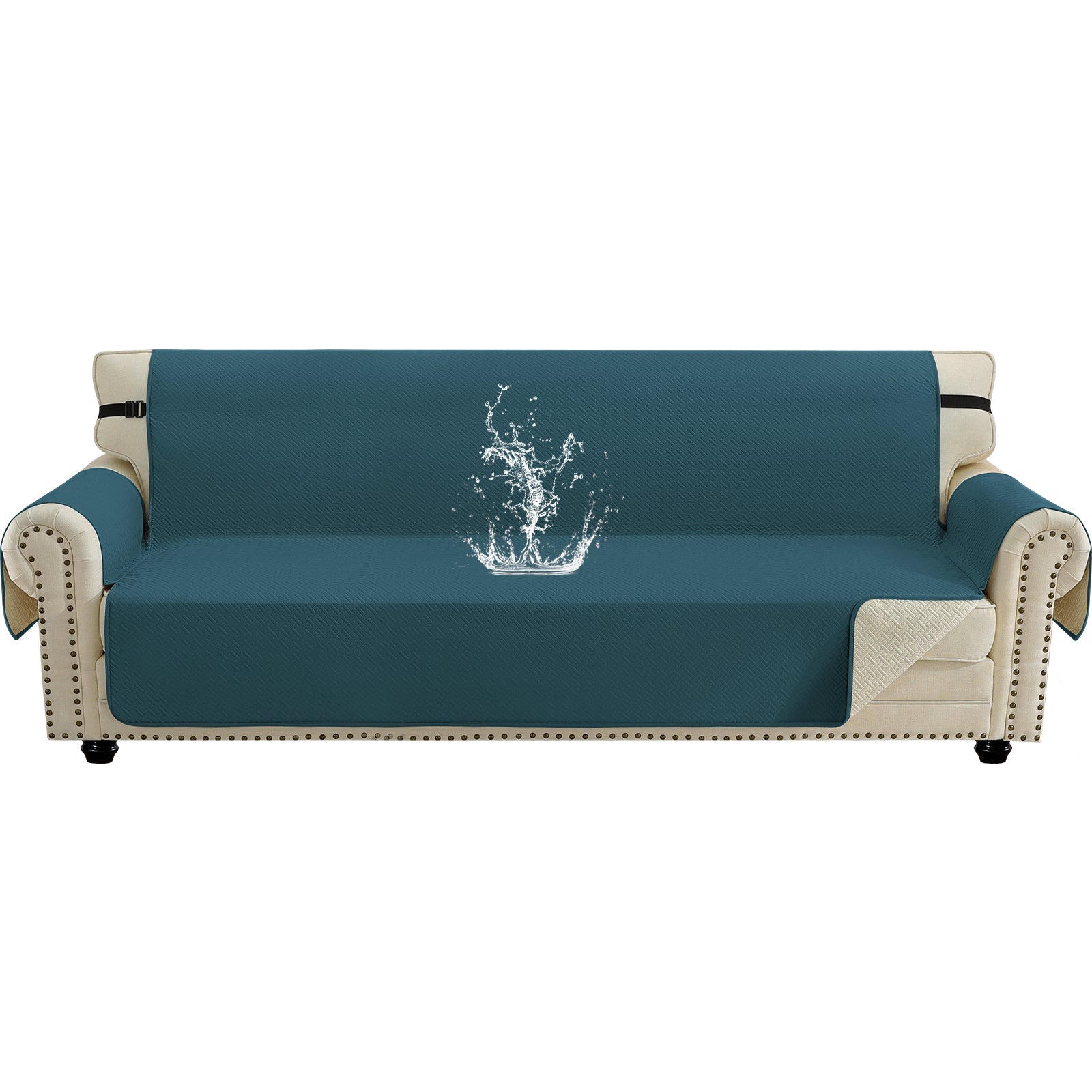 imperméable canapé couverture with Side Pockets and Non-Slip Backing