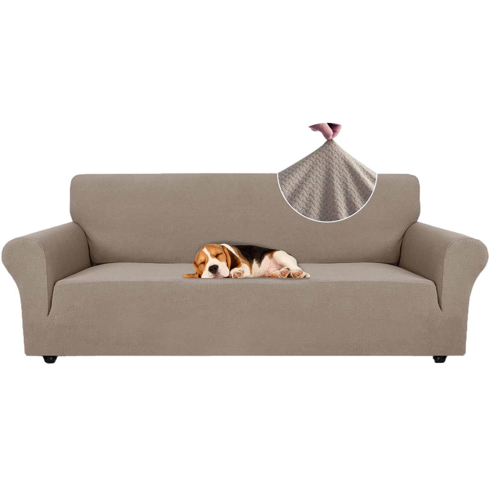 YSTYLE Cubierta de Sofá para 4 Personas – Jacquard Elástico, Antideslizante, A prueba de Gatos, Lavable, Cubierta Completa-Enlace 