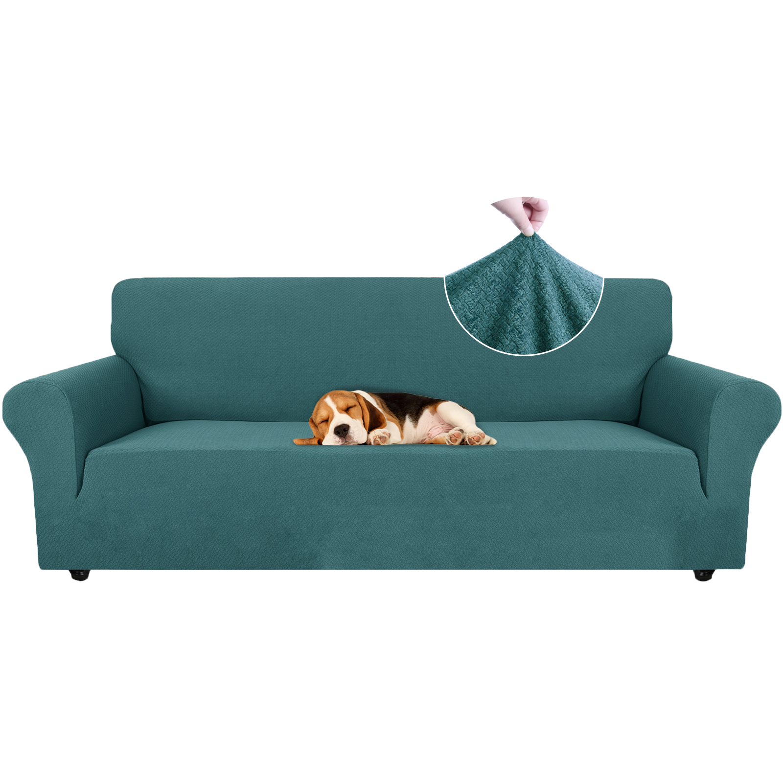YSTYLE Cubierta de Sofá para 4 Personas – Jacquard Elástico, Antideslizante, A prueba de Gatos, Lavable, Cubierta Completa-Enlace 