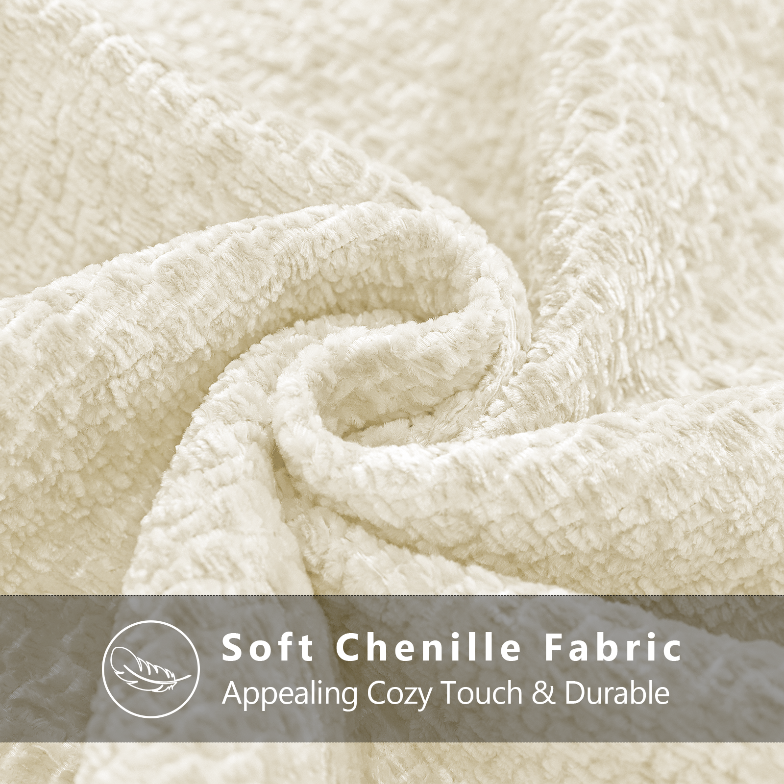 Ystyle Chenille Sofa Cushion Covers 40 x 40 cm, 2 Pieces, Soft Durable Cushion Cover, Cushion Cover with Corazón Shape, Decorative Cushion Covers Living Room