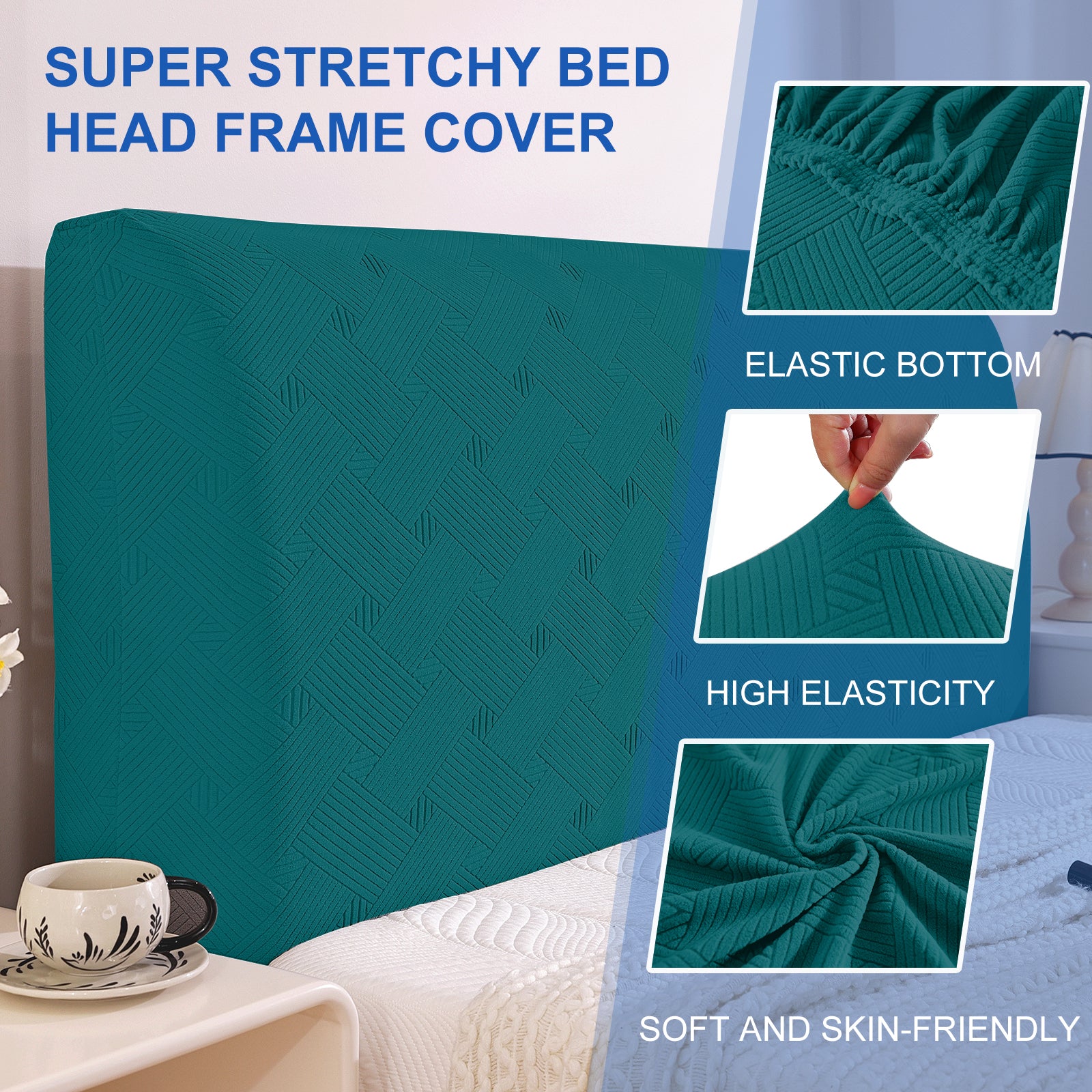 Ystyle 150cm Bed Headboard Cover, Elasticized Double/Single Bed Headboard Cover, Washable Double Bed Headboard Slipcover, Universal Dust-Proof Headboard Cover