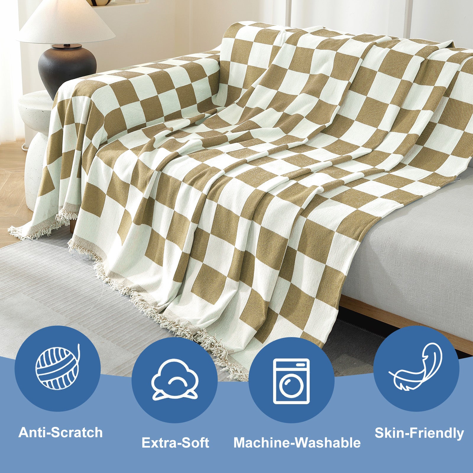YSTYLE 2 Seater canapé Throw Blanket 180x280CM Stain Resistant