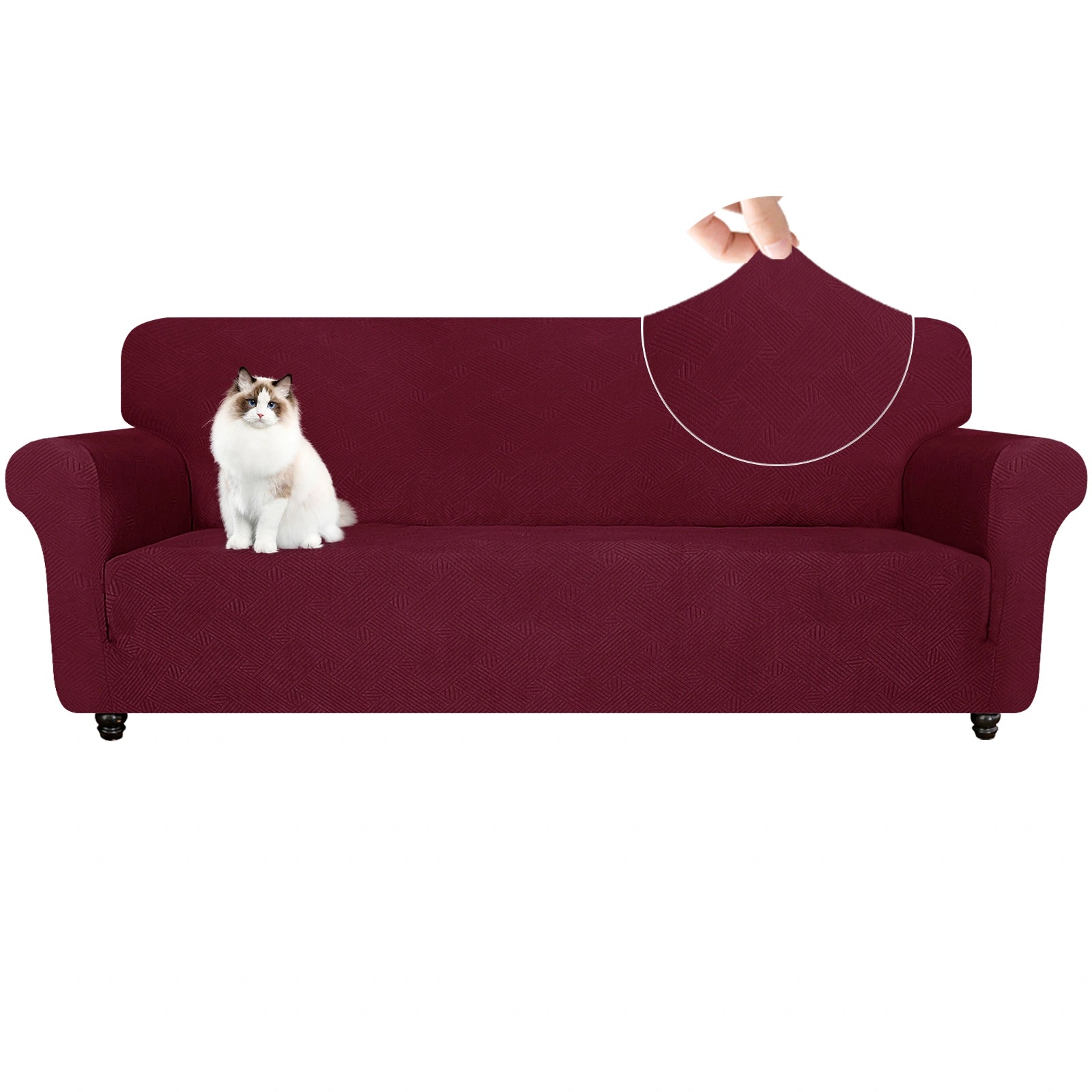 ESTILO 4 Asientos Cubierta de Sofá - Elástica, Antideslizante, Amigable con Mascotas, Lavable, Invernal - Patrón Entrelazado