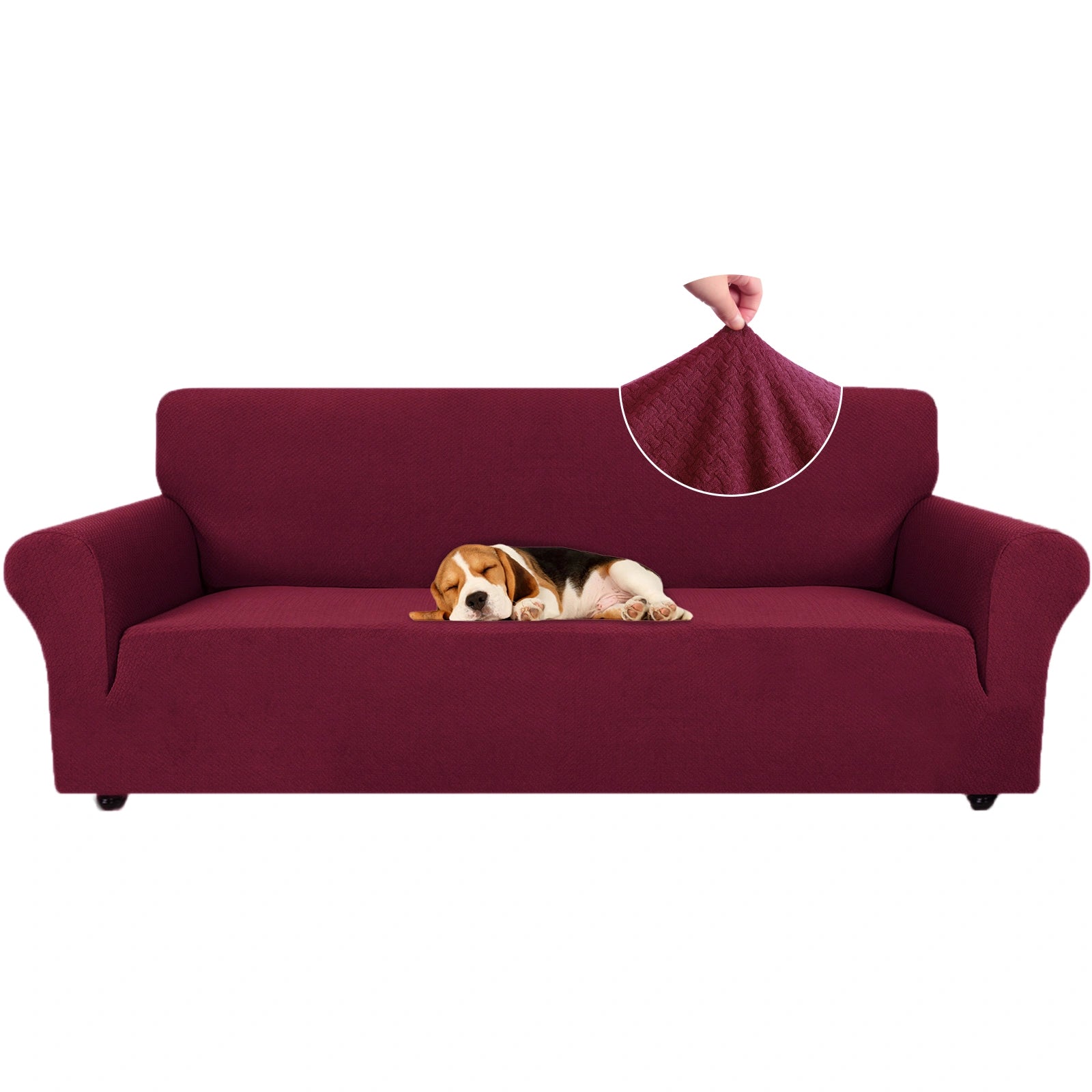 YSTYLE Cubierta de Sofá para 4 Personas – Jacquard Elástico, Antideslizante, A prueba de Gatos, Lavable, Cubierta Completa-Enlace 