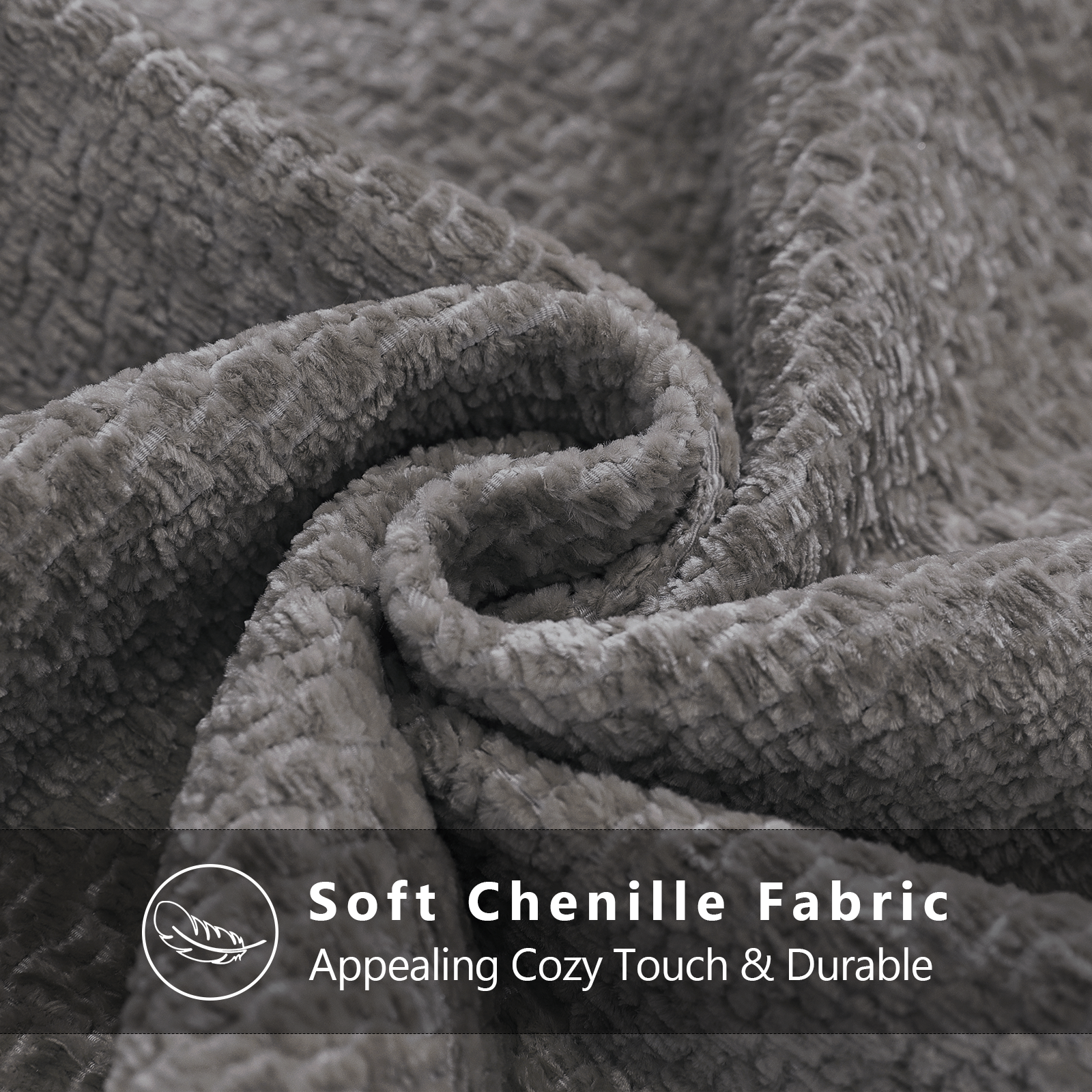 Ystyle Chenille Sofa Cushion Covers 40 x 40 cm, 2 Pieces, Soft Durable Cushion Cover, Cushion Cover with Corazón Shape, Decorative Cushion Covers Living Room