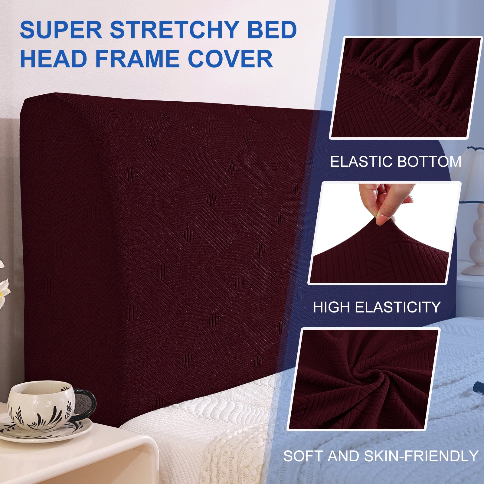 Ystyle 150cm Bed Headboard Cover, Elasticized Double/Single Bed Headboard Cover, Washable Double Bed Headboard Slipcover, Universal Dust-Proof Headboard Cover