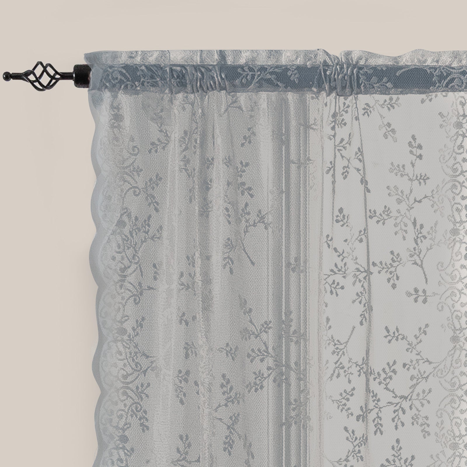 Ystyle 2 Panels Set Semi-Sheer Indoor Curtains, 70x120cm, Classic Lace Voile Curtains with Rod Pocket