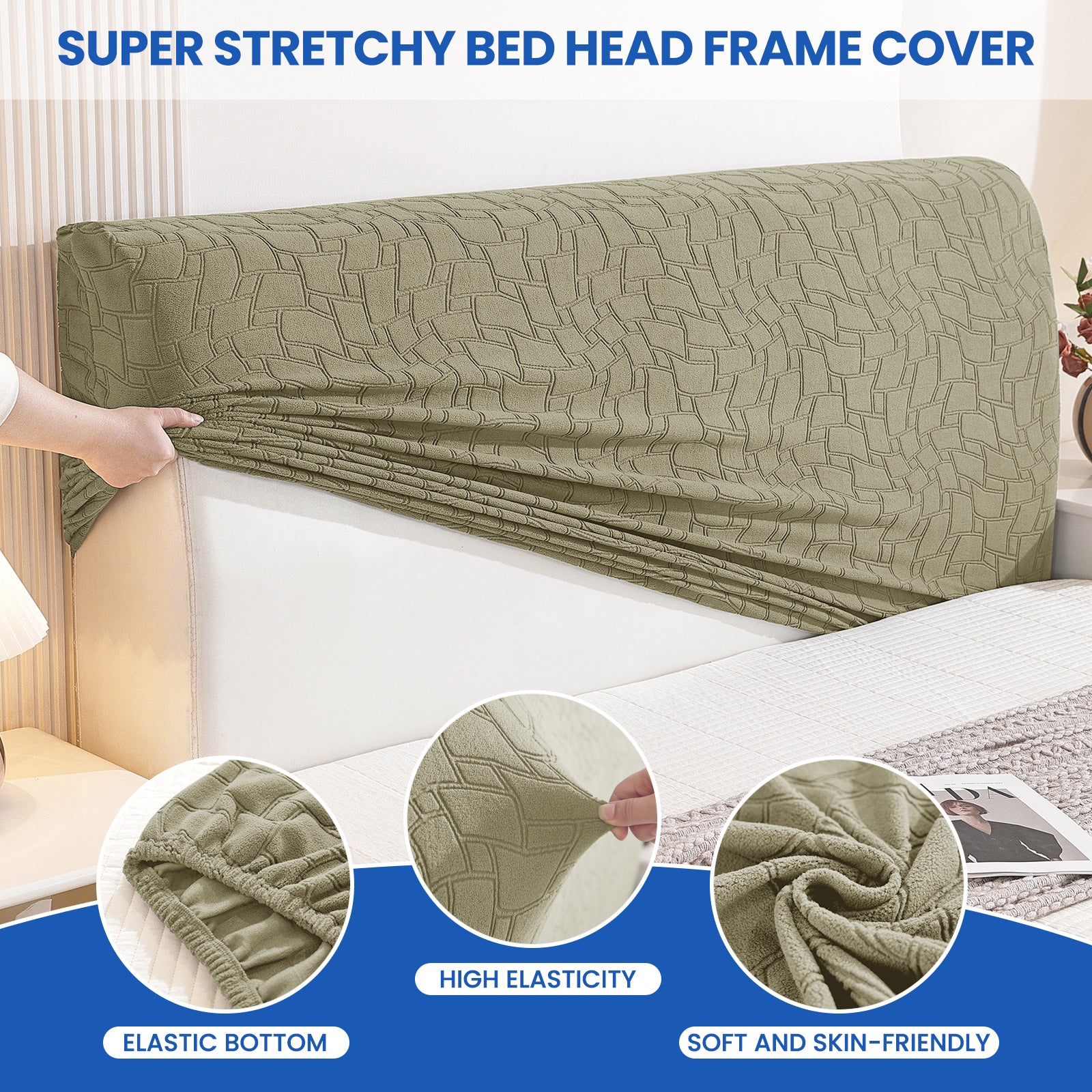 YSTYLE Universal Elastic 180cm Headboard Cover Dustproof Washable