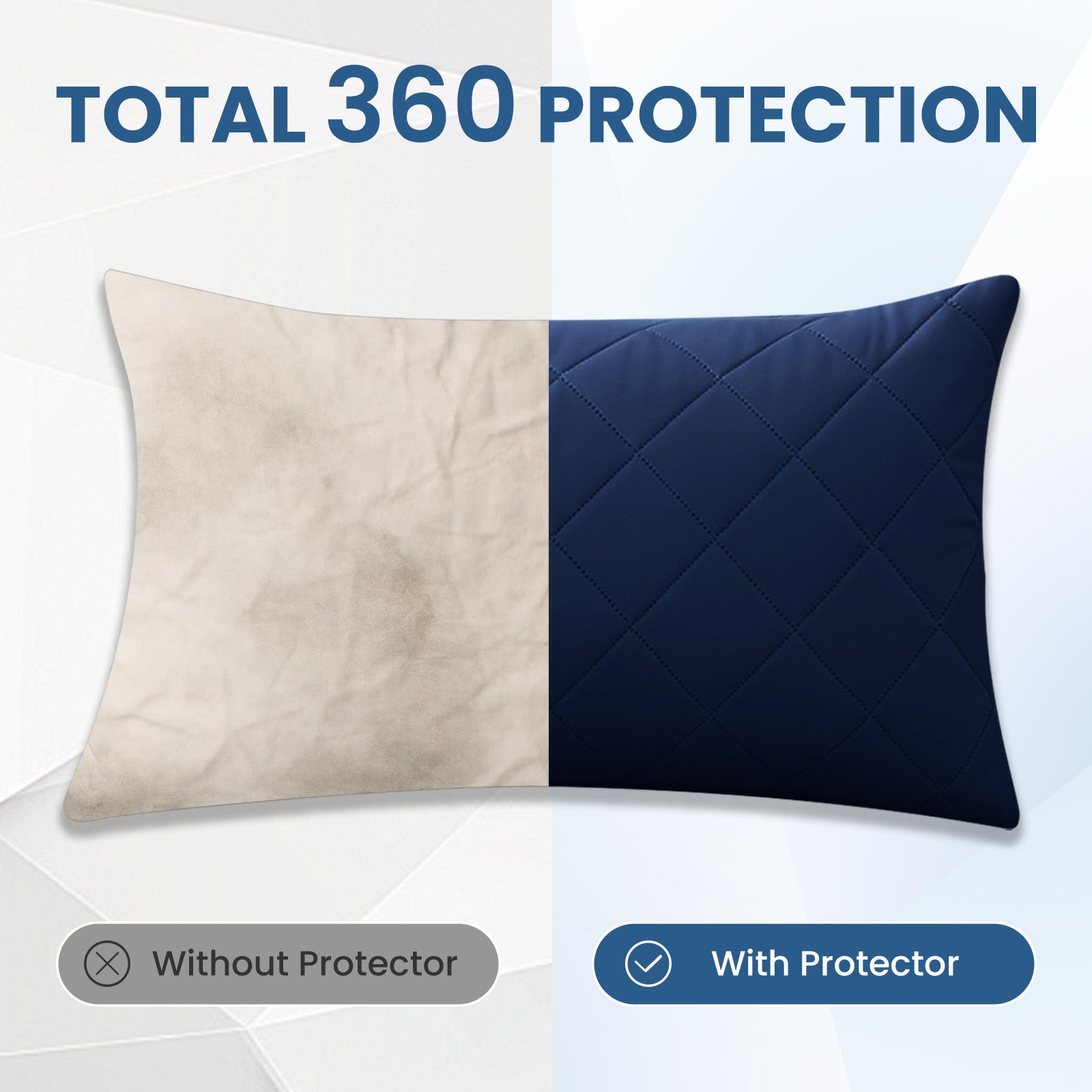 YSTYLE 2 Pieces Waterproof Bed Pillowcases 50x80cm Anti Mite-YSTYLE