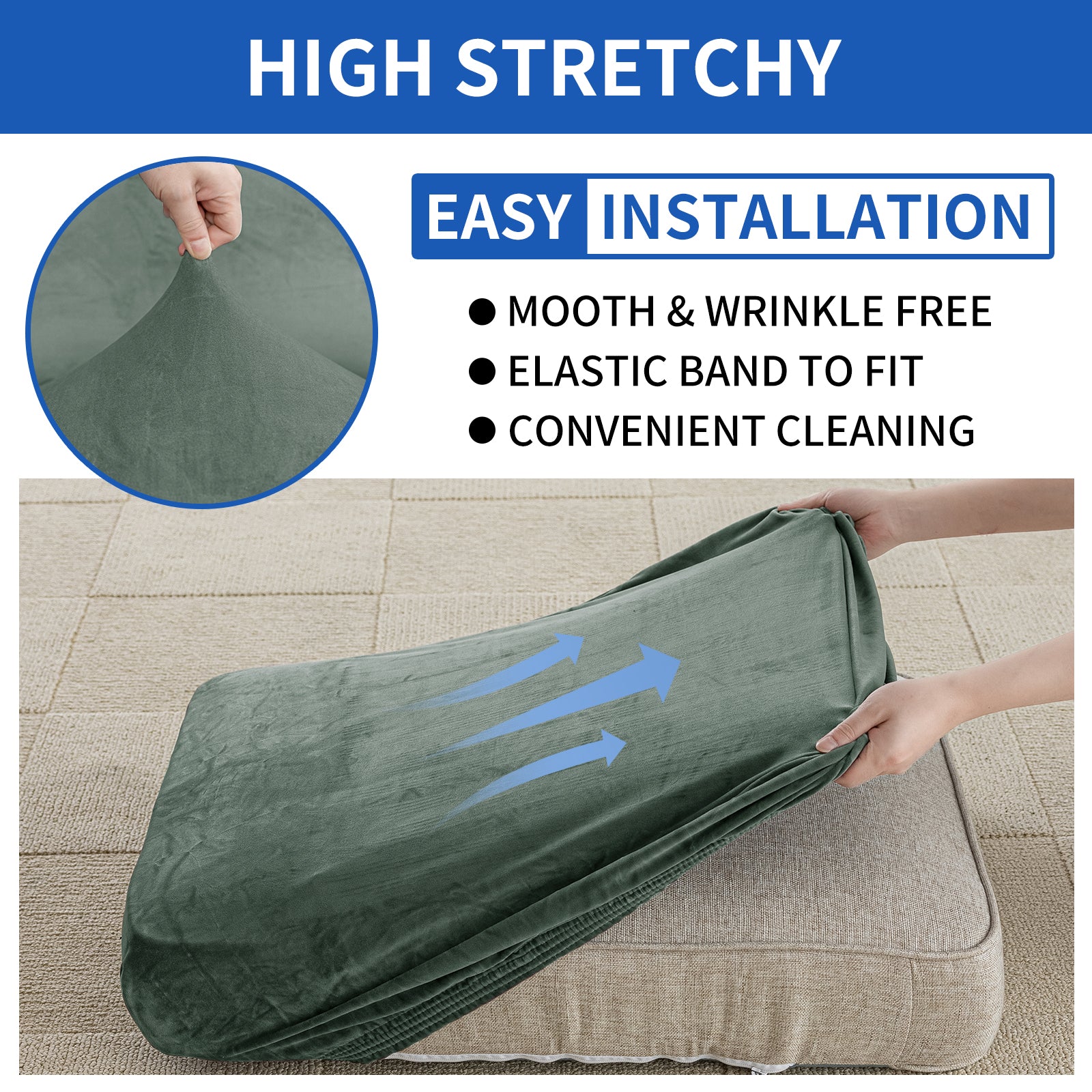 YSTYLE Samt-Stretch-Sofaschoner 1-sitzig Anti-Rutsch