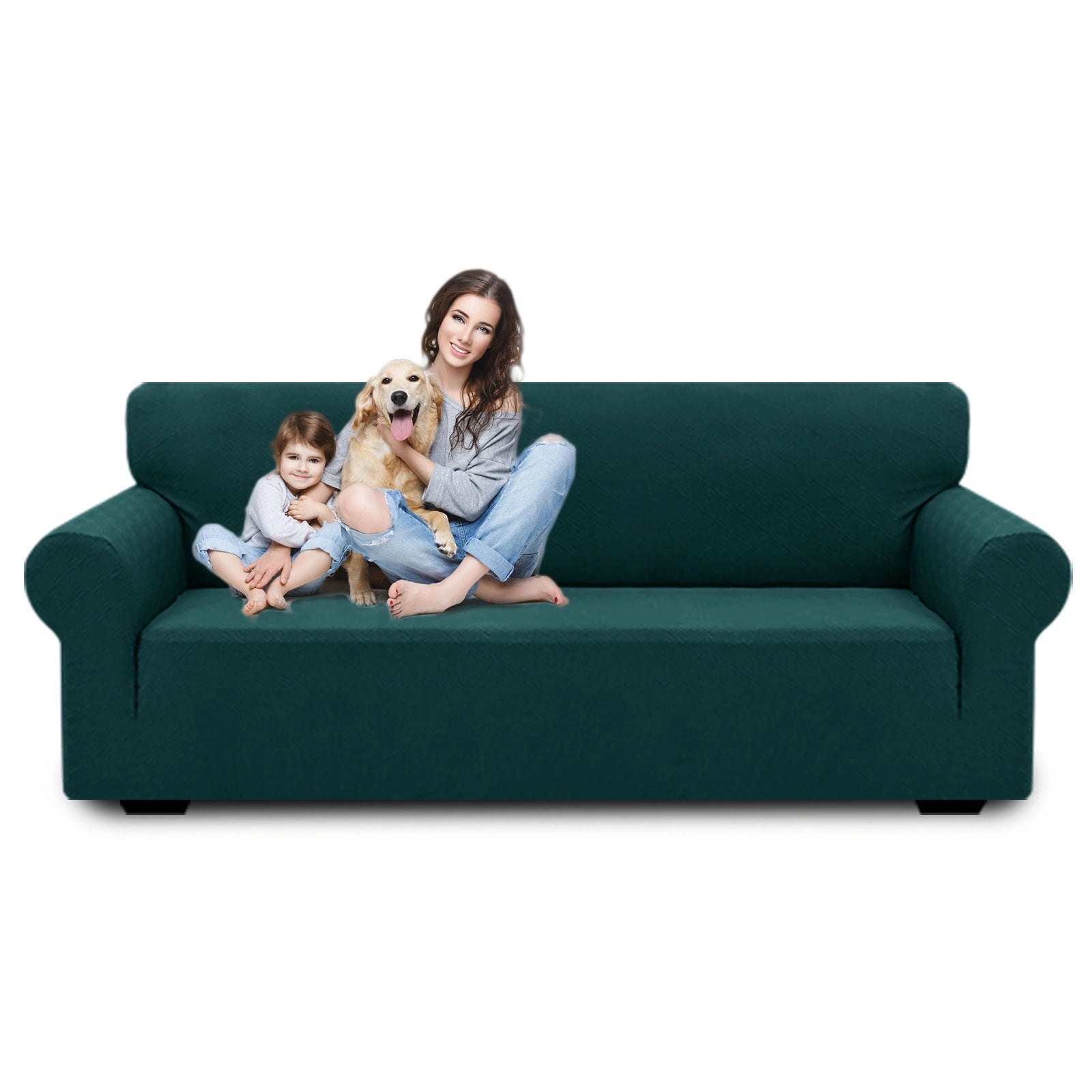 Cubierta de sofá de 4 asientos YSTYLE - Ajuste elástico, resistente a arañazos de mascotas, geométrico jacquard, antideslizante, lavable - Forma de espalda