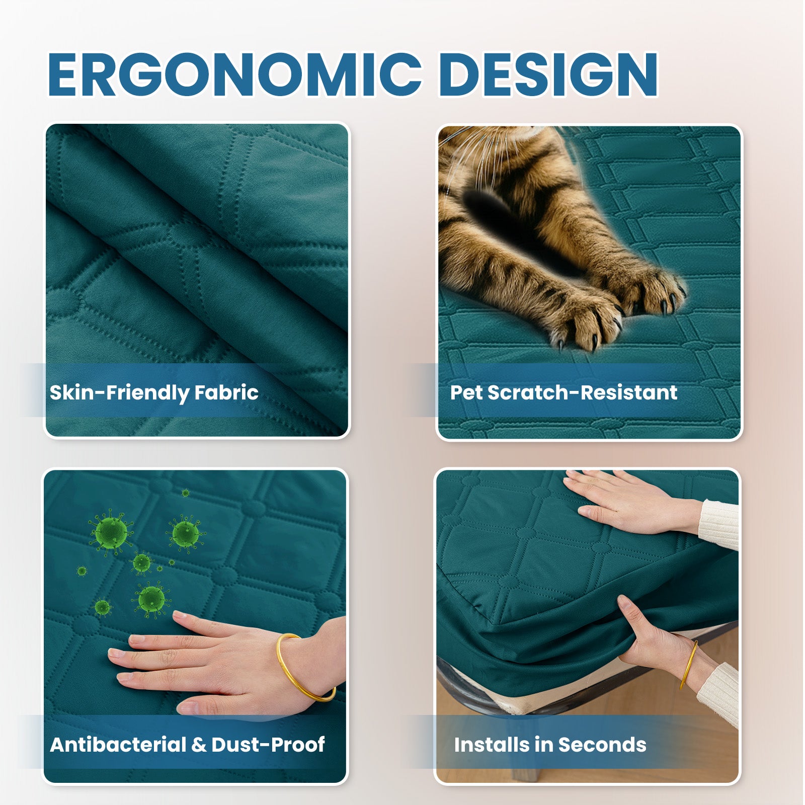 Ystyle Waterproof Mattress Protector – Double Size 160x190 cm Anti-Allergy & Scratch Resistant