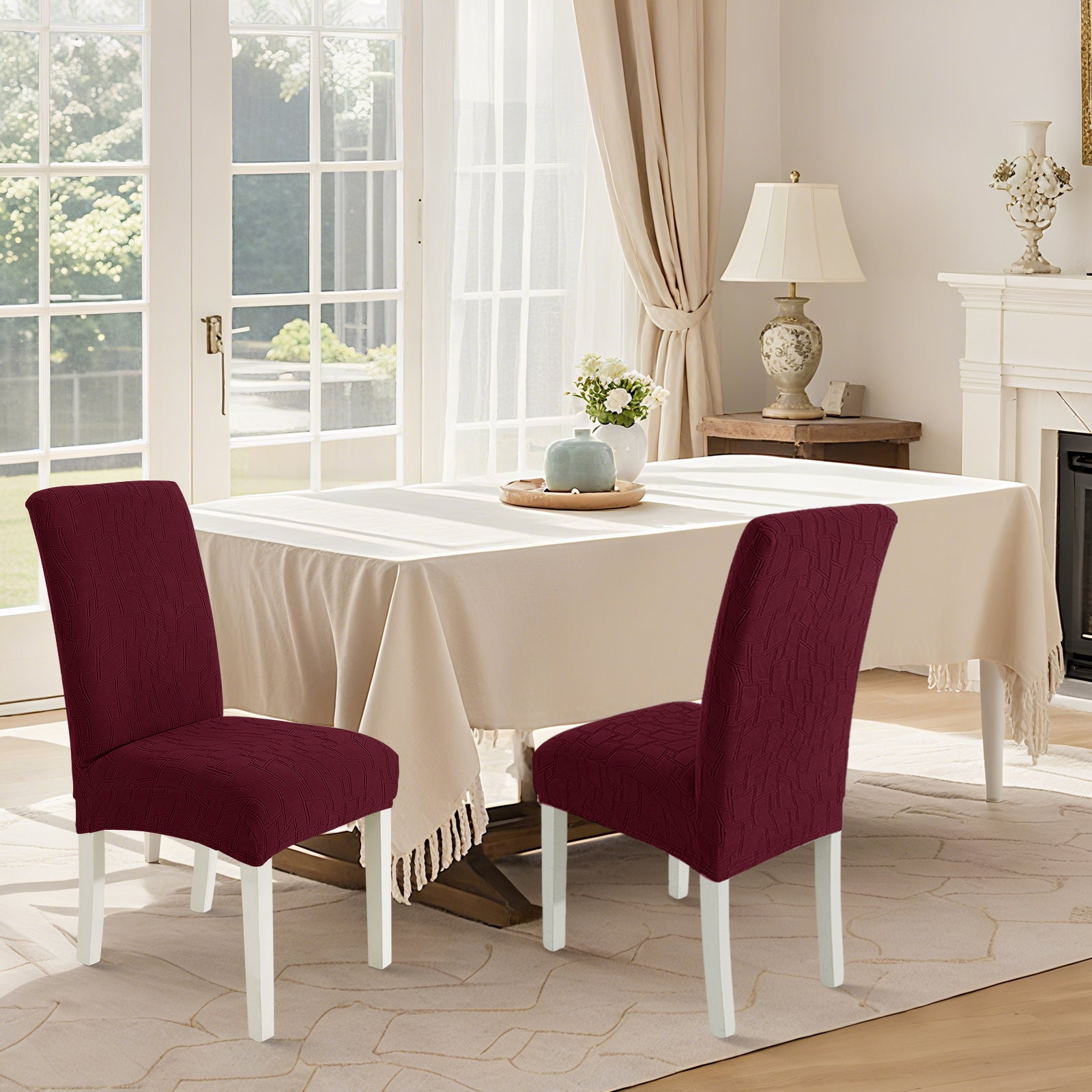 Ystyle 2-Piece Chair Covers with Backrest, Elastic Living Room Kitchen Chair Slipcovers, Soft Comfortable Anti-Scratch Chair Covers, Easy to Clean and Durable, Washable Removable