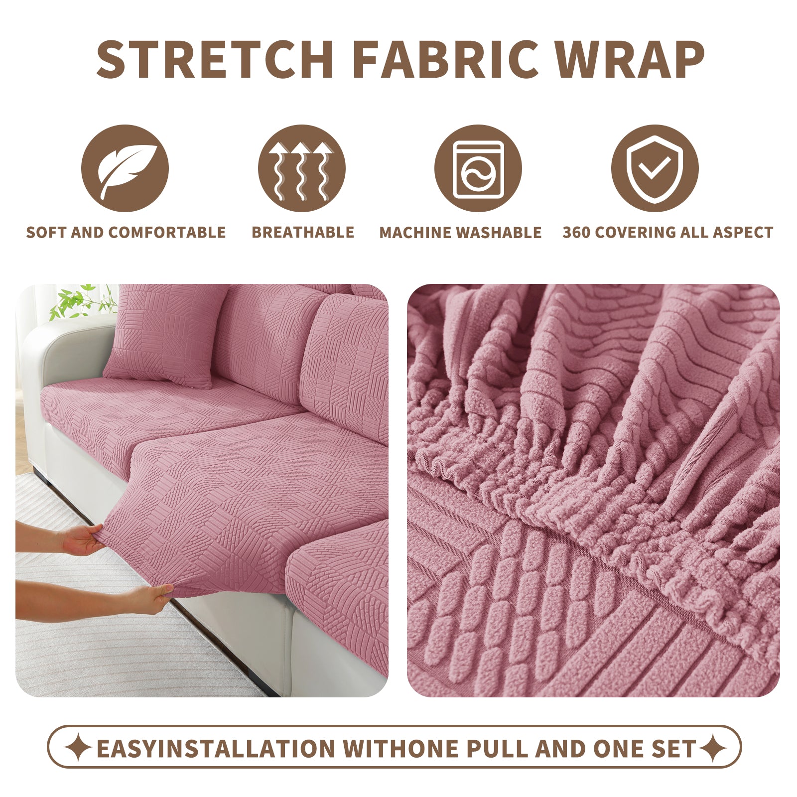 YSTYLE Copertura per sedile divano elasticizzata 1 posto motivo geometrico