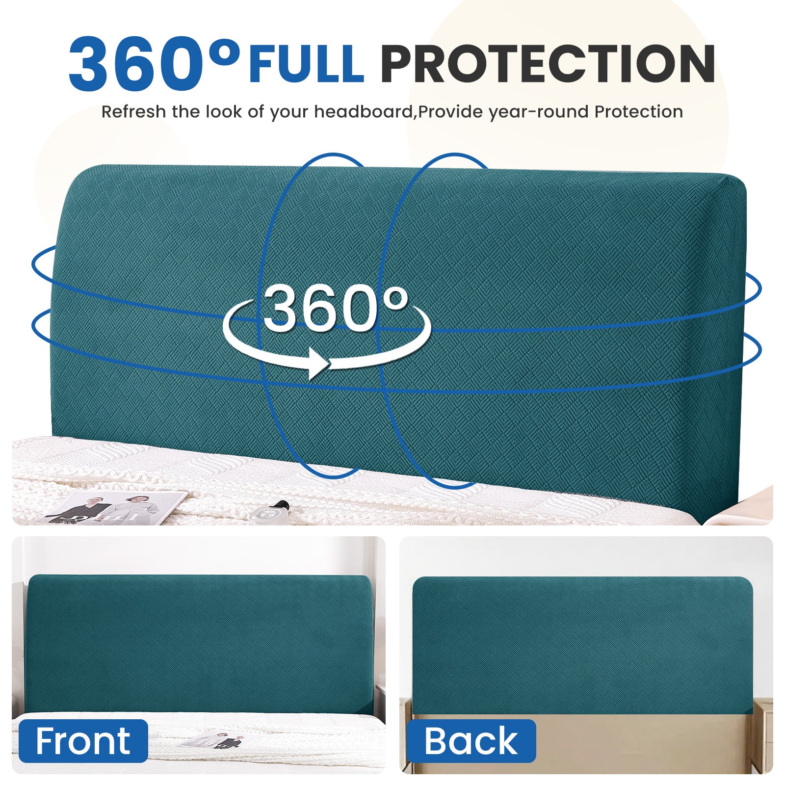 Ystyle 120cm Single Bed Headboard Cover Elasticated Headboard Slipcover, Universal Washable Single Bed Headboard Cover, Dust-Proof Headboard Protector