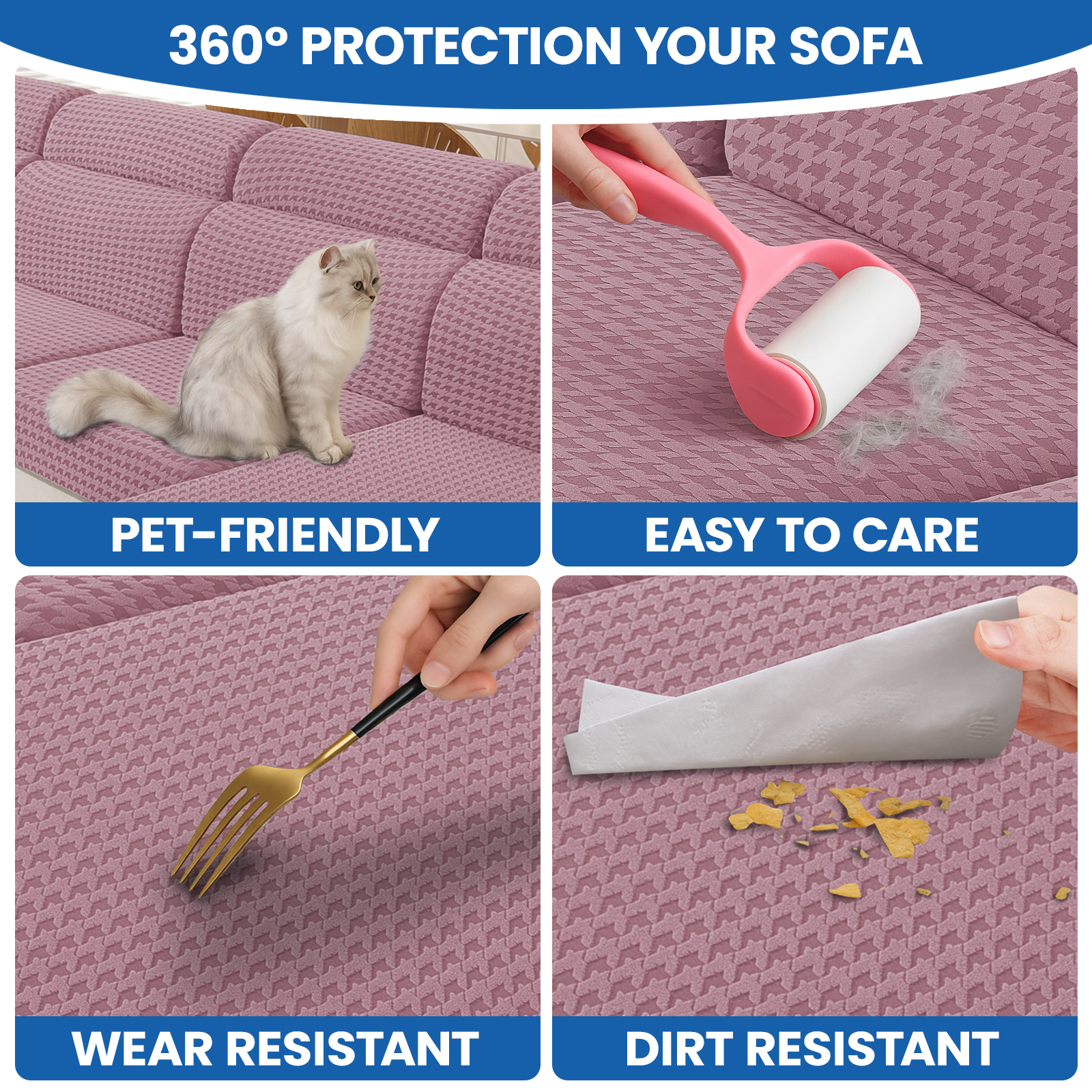 Ystyle 3-Seat Elastic Universal Sofa Seat Cushion Covers, Non-Slip Washable & Super Soft Slipcovers