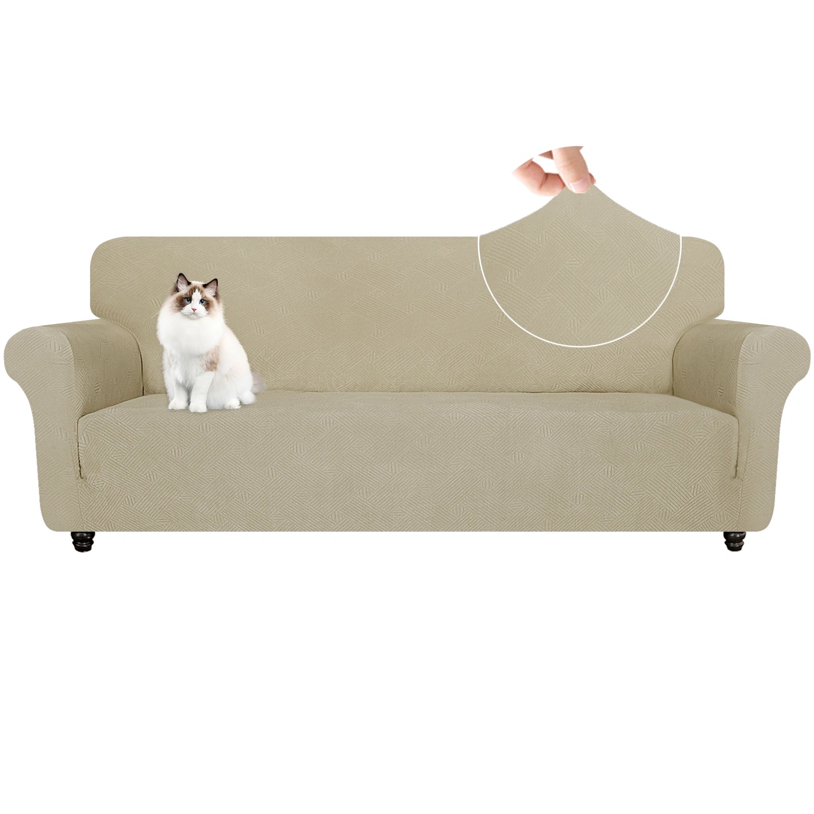 ESTILO 4 Asientos Cubierta de Sofá - Elástica, Antideslizante, Amigable con Mascotas, Lavable, Invernal - Patrón Entrelazado