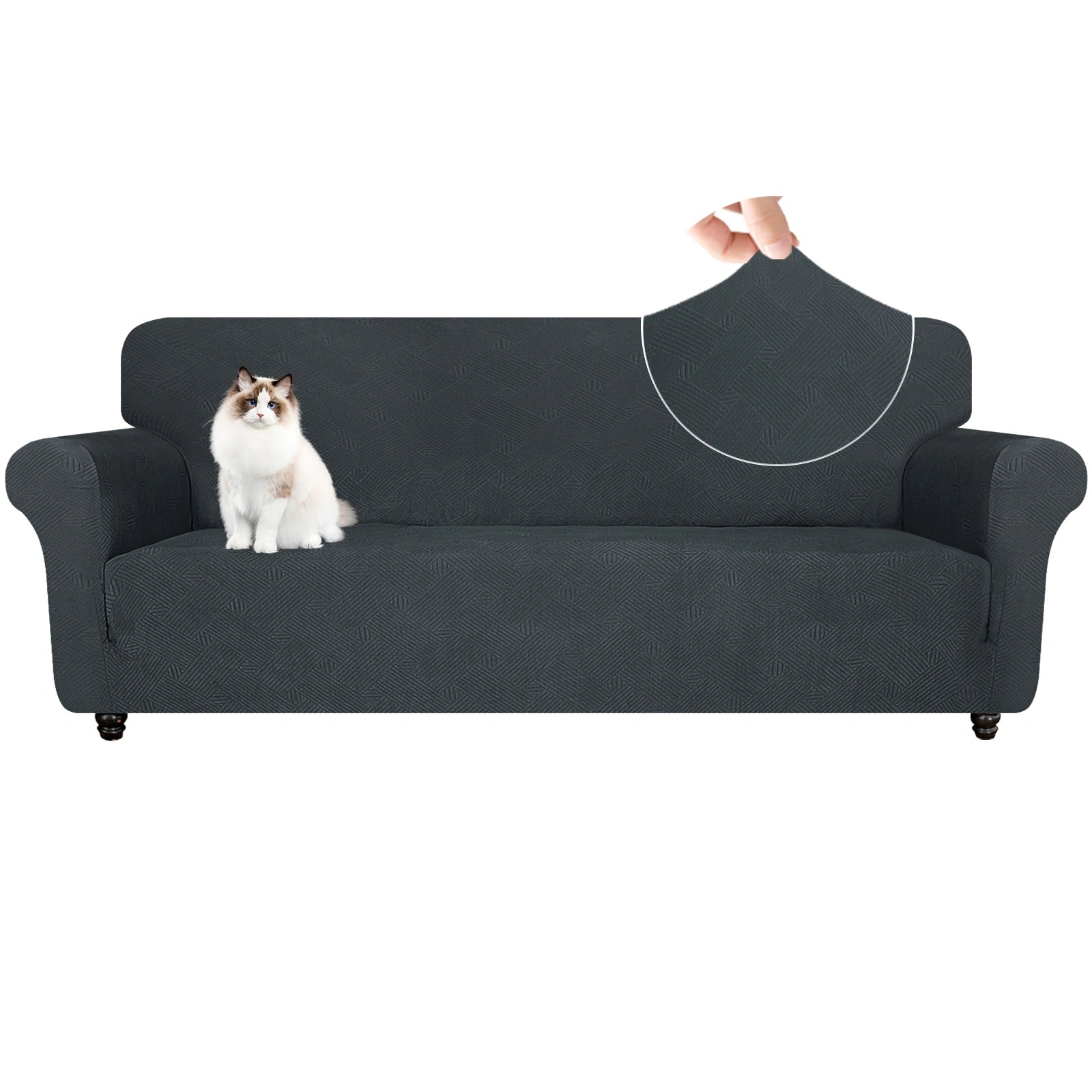 ESTILO 4 Asientos Cubierta de Sofá - Elástica, Antideslizante, Amigable con Mascotas, Lavable, Invernal - Patrón Entrelazado