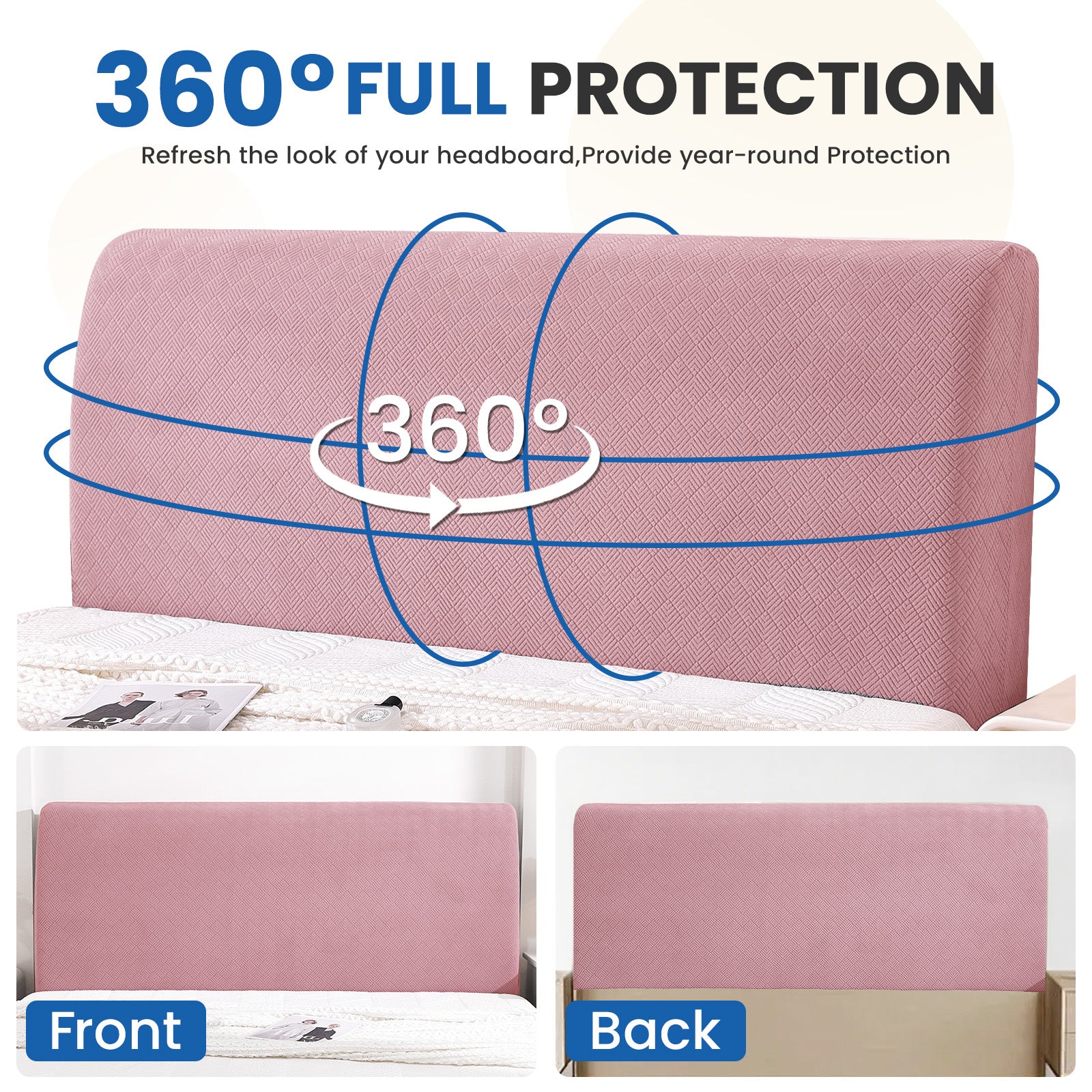 Ystyle 120cm Single Bed Headboard Cover Elasticated Headboard Slipcover, Universal Washable Single Bed Headboard Cover, Dust-Proof Headboard Protector