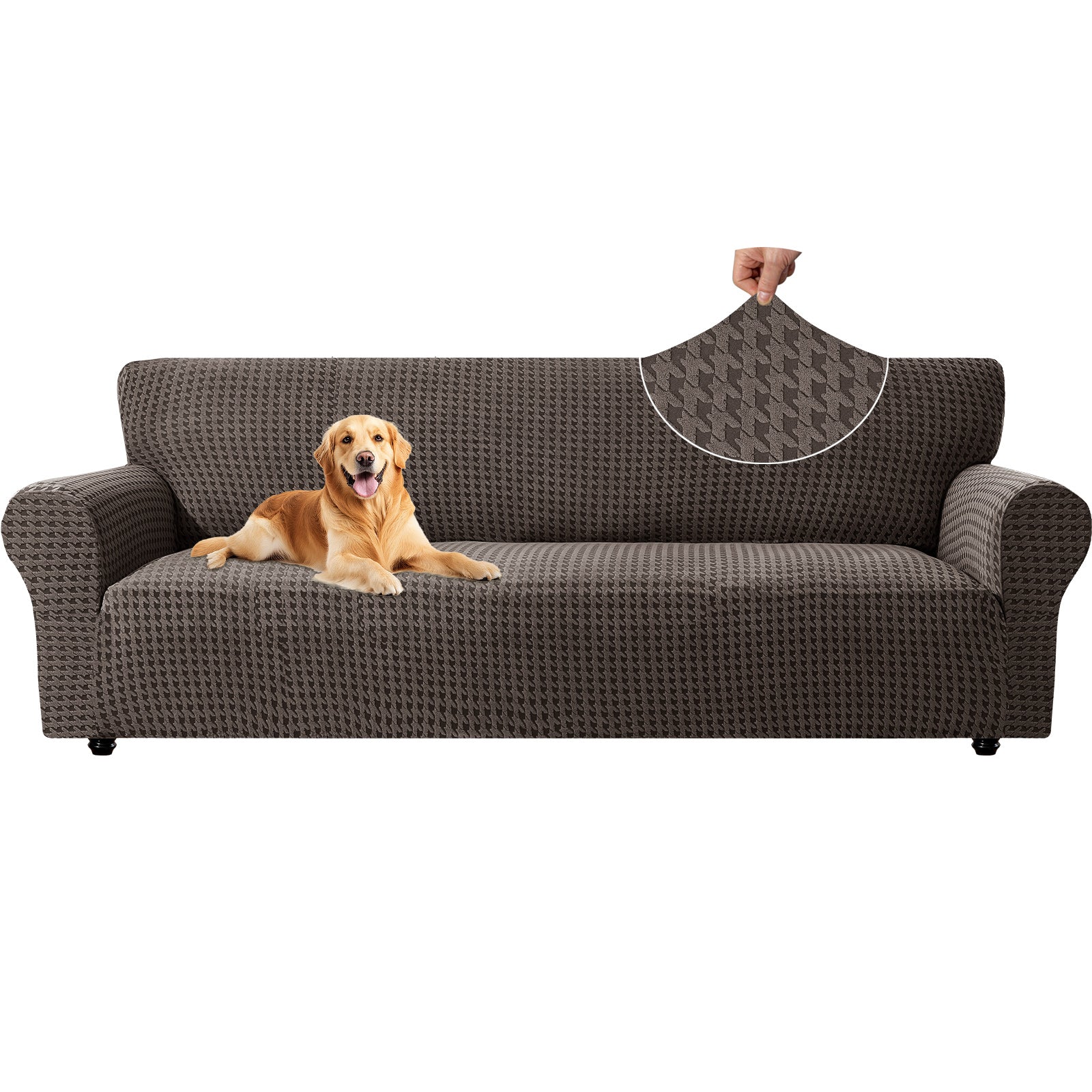 Ystyle 4-Seat Sofa Cover with Armrests, Elastic Universal Seat Cover, Anti-Scratch Universal Sofa Cover, Anti-Slip Washable Sofa Protector, Stain-Resistant