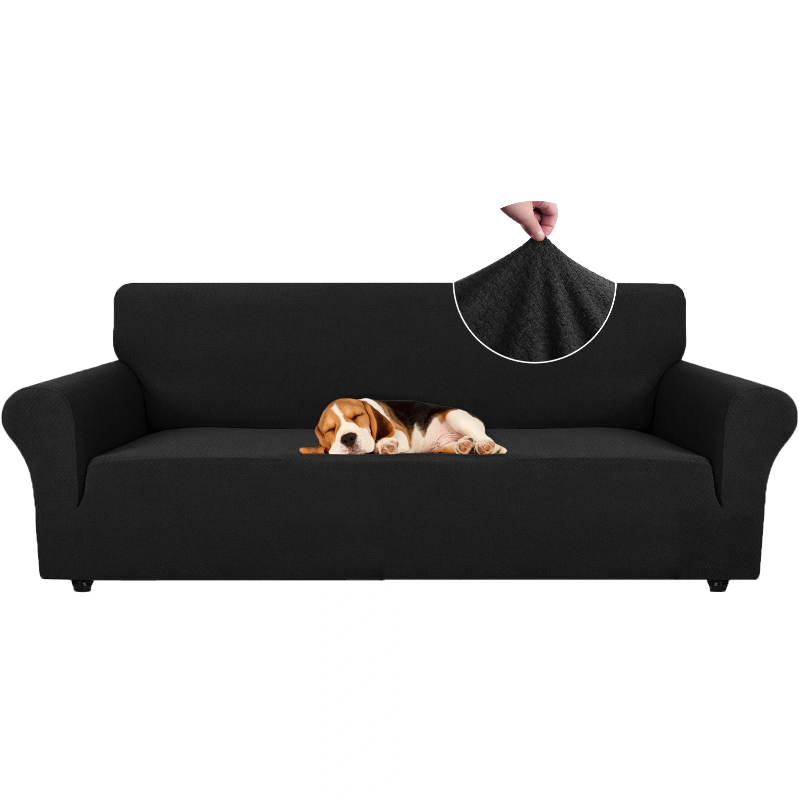YSTYLE Cubierta de Sofá para 4 Personas – Jacquard Elástico, Antideslizante, A prueba de Gatos, Lavable, Cubierta Completa-Enlace 