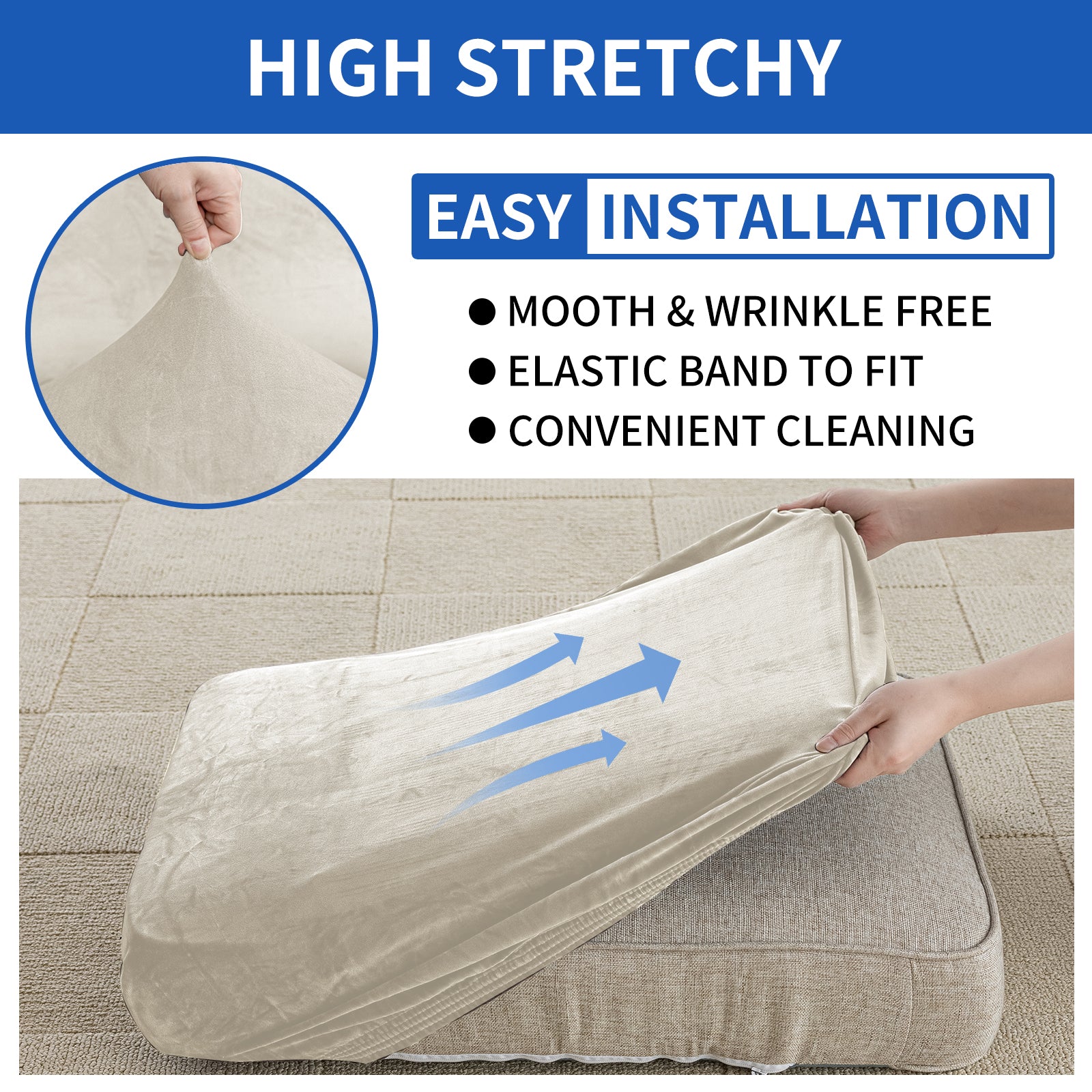 YSTYLE Samt-Stretch-Sofaschoner 1-sitzig Anti-Rutsch