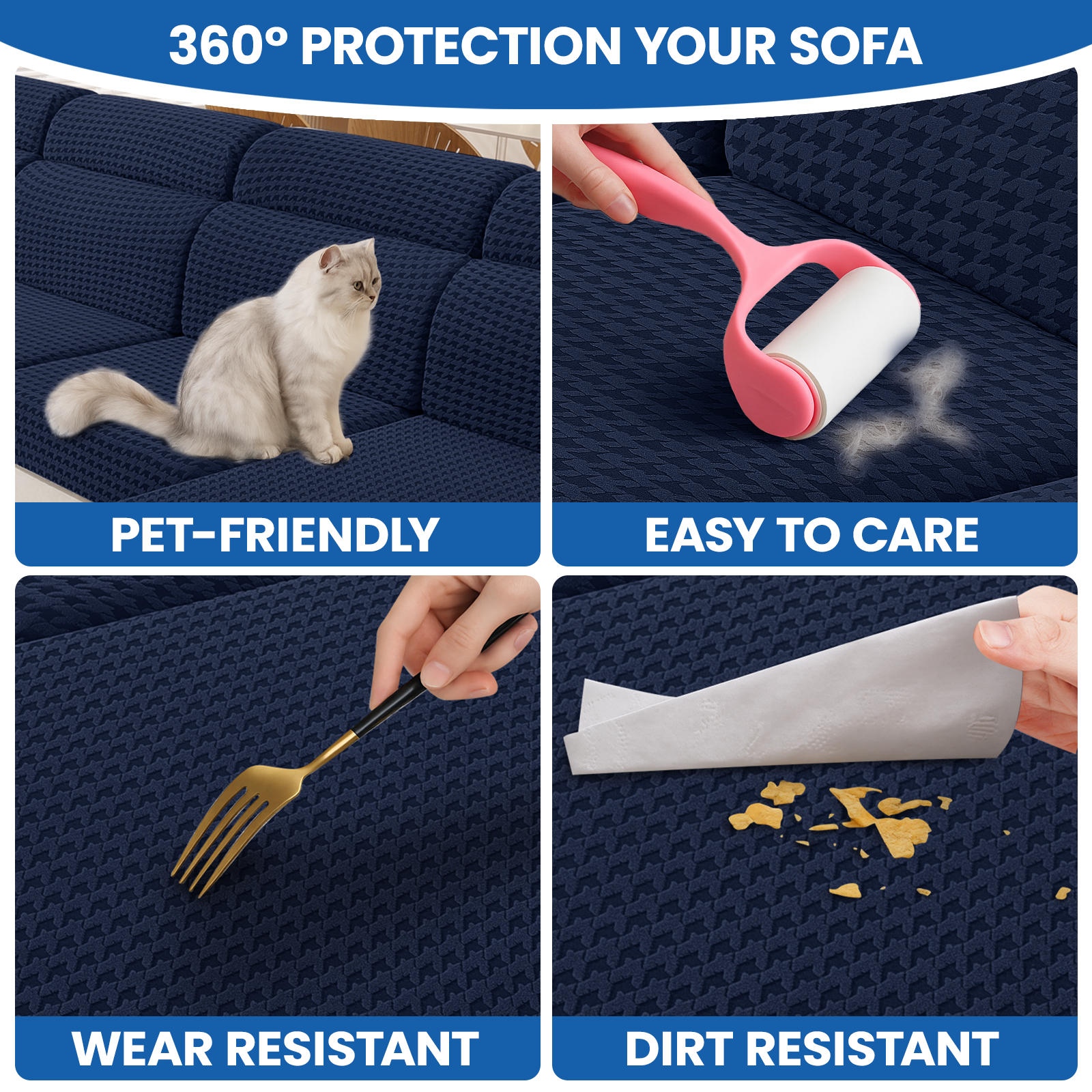 Ystyle 3-Seat Elastic Universal Sofa Seat Cushion Covers, Non-Slip Washable & Super Soft Slipcovers