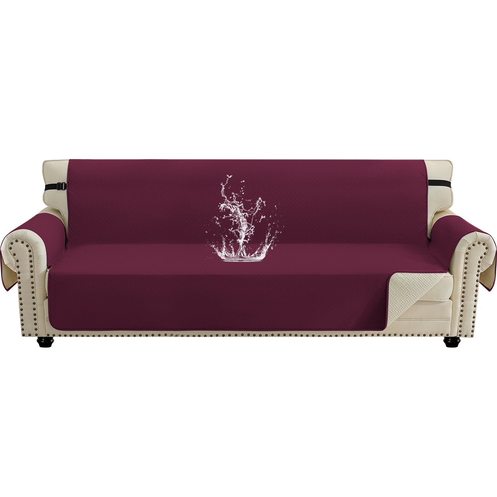 imperméable canapé couverture with Side Pockets and Non-Slip Backing