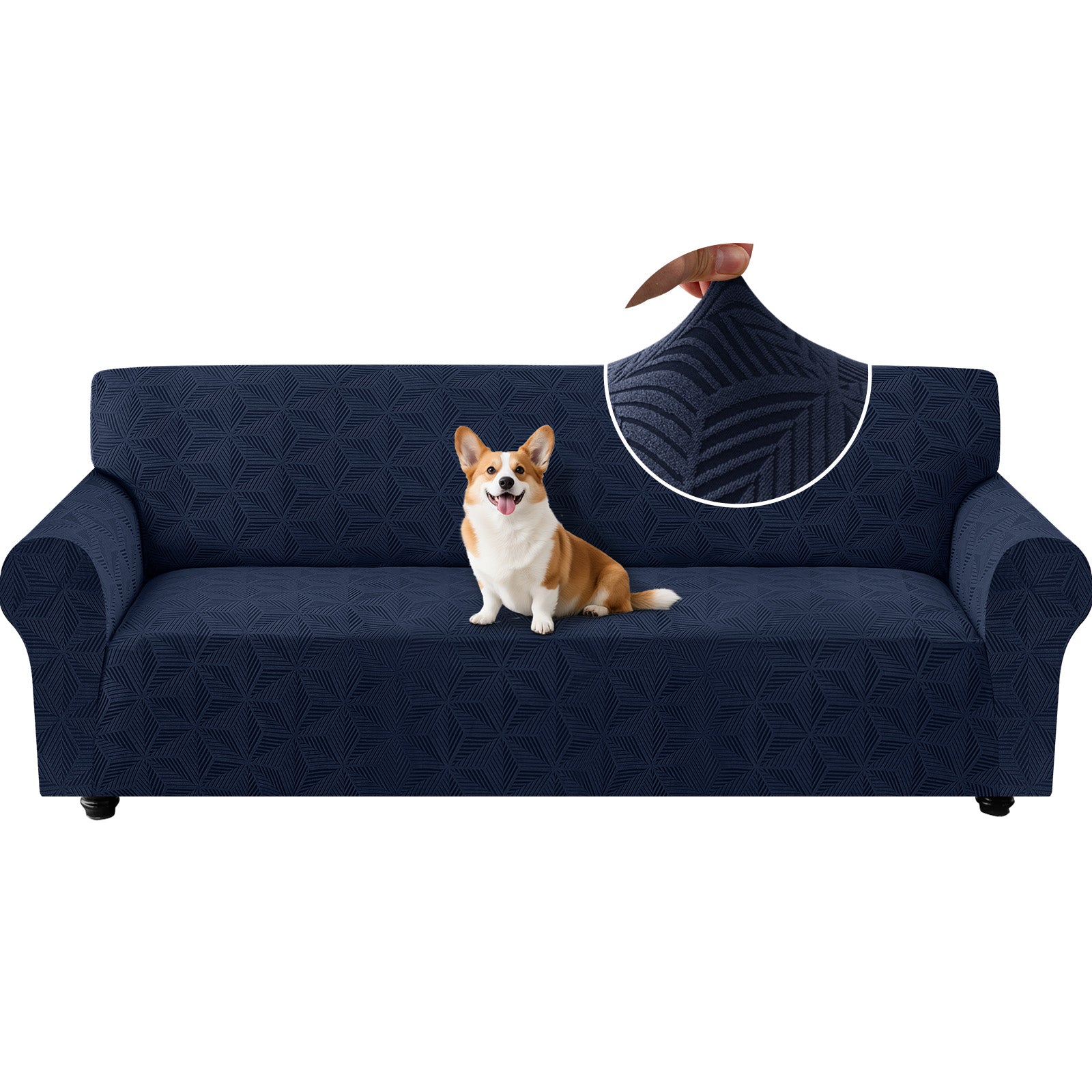 Ystyle 4-Seater Sofa Cover with Armrests, Stretch Sofa Cover, Universal Anti-Scratch Sofa Cover for Cats and Dogs, Non-Slip Sofa Cover, Washable Stain-Resistant Sofa Cover