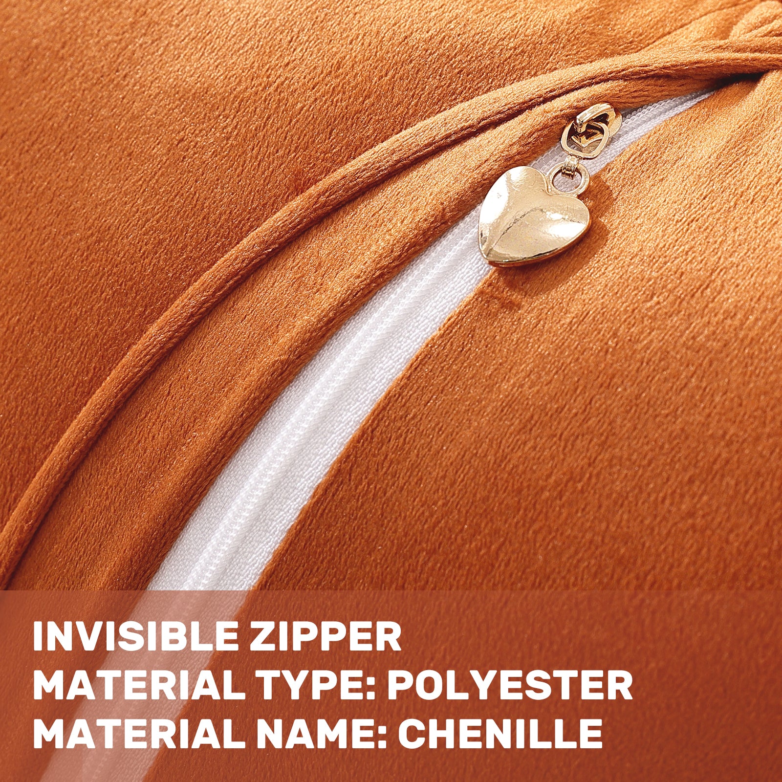 Ystyle Chenille Sofa Cushion Covers 60 x 60 cm, 2 Pieces, Soft Durable Cushion Cover, Sofa Cushion Cover with Corazón Shape, Elegant Decorative Pillowcase Living Room