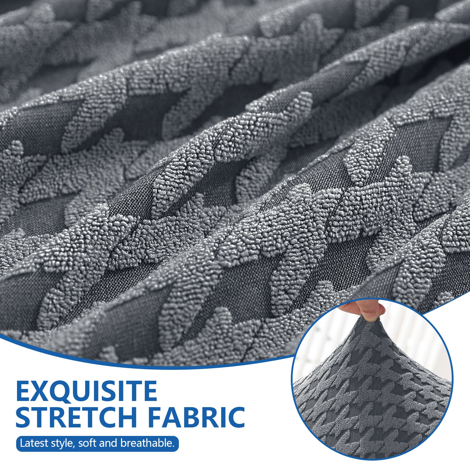 Ystyle 6-Piece Chair Covers with Backrest, Elastic Living Room Kitchen Chair Slipcovers, Universal Stretch Dining Chair Covers, Modern Cat-Scratch Resistant Chair Protectors