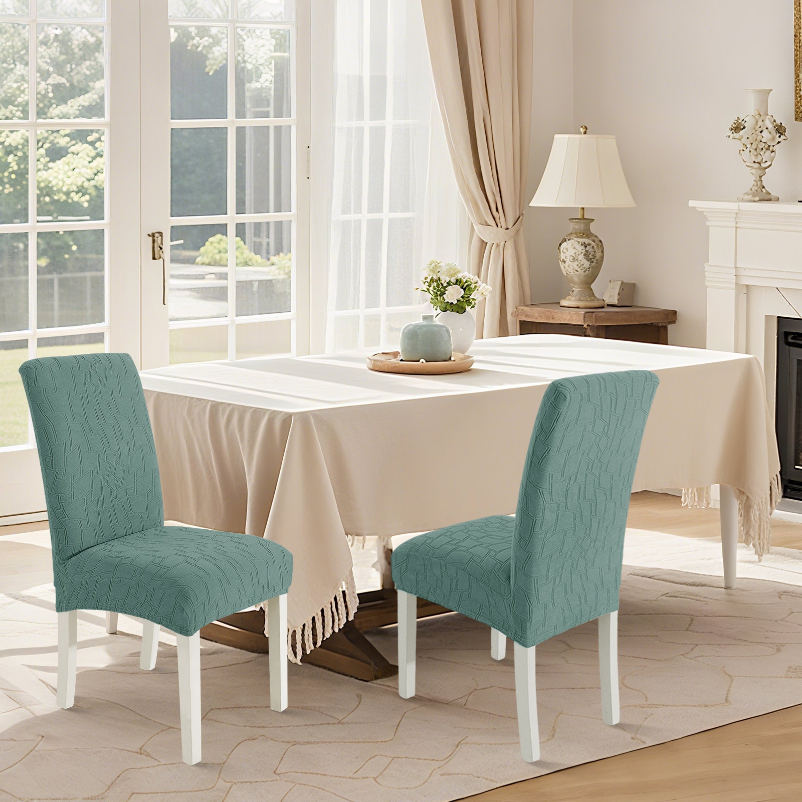 Ystyle 2-Piece Chair Covers with Backrest, Elastic Living Room Kitchen Chair Slipcovers, Soft Comfortable Anti-Scratch Chair Covers, Easy to Clean and Durable, Washable Removable