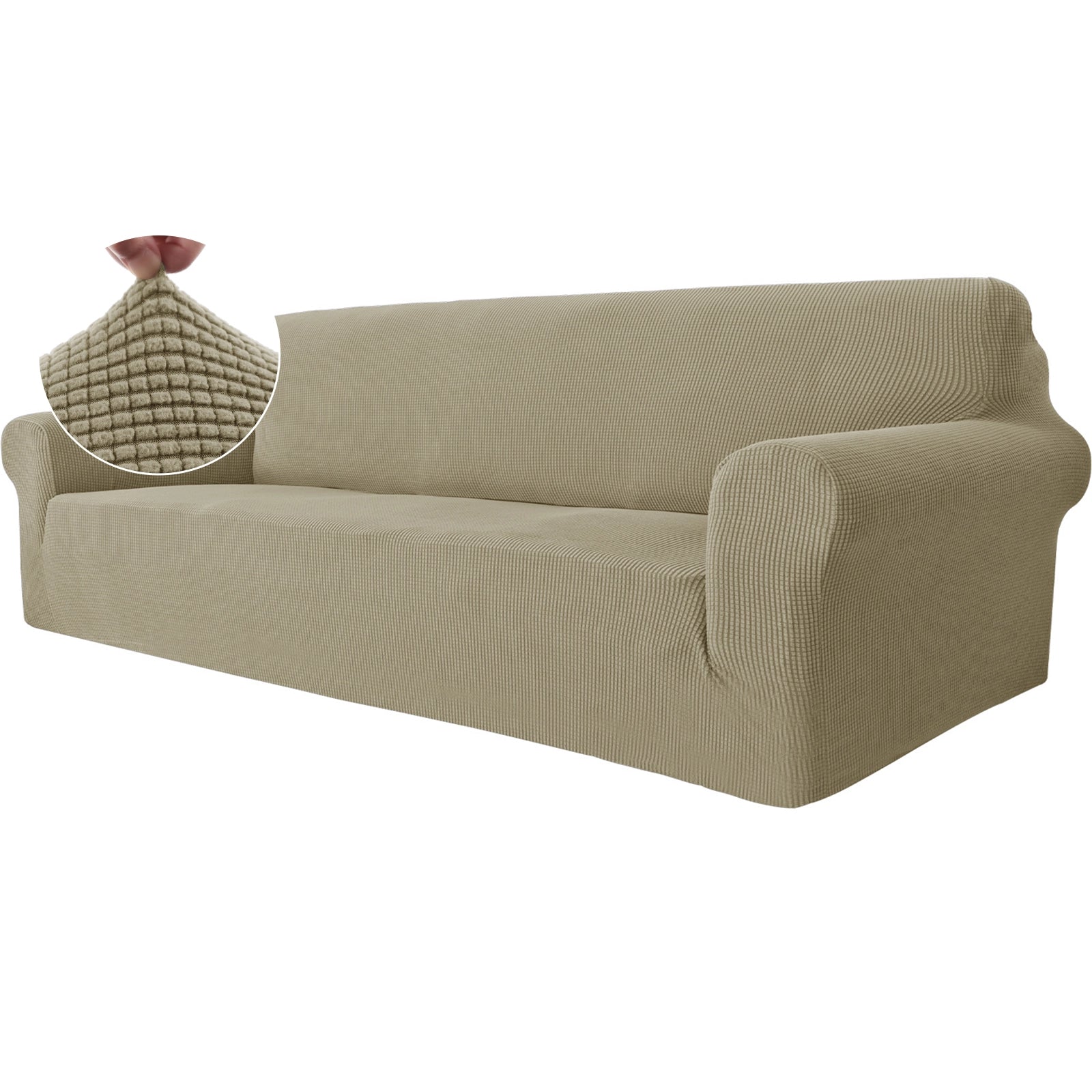 YSTYLE Cubierta de Sofá para 4 Personas – Elástica, Antideslizante y Amigable con Mascotas, Resistente a los Rayones, Lavable-Red 